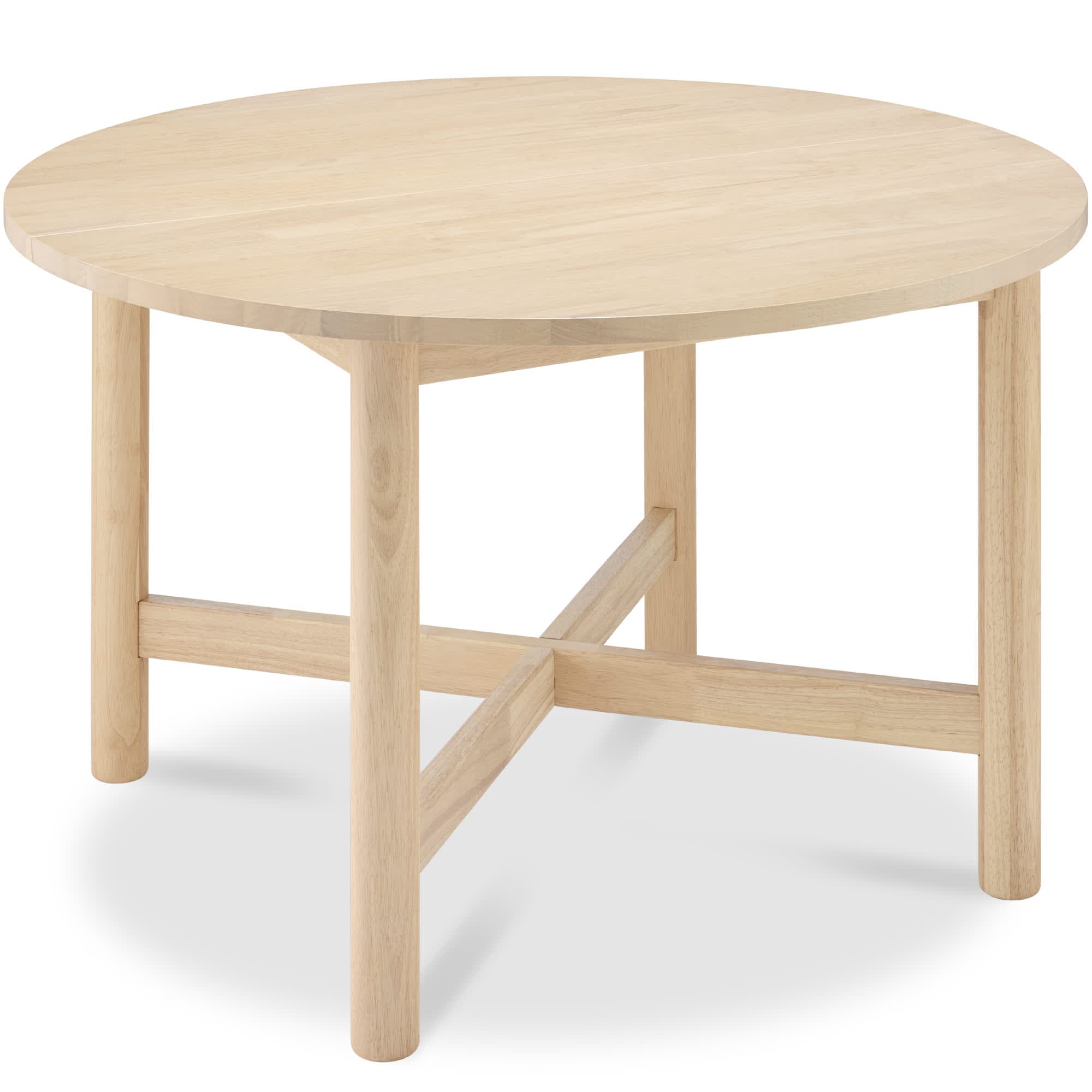 Best Choice Products  47In Round Solid Wood Dining Table Modern Farmhouse Table For 4 Space Saving Easy Assembly - Natural