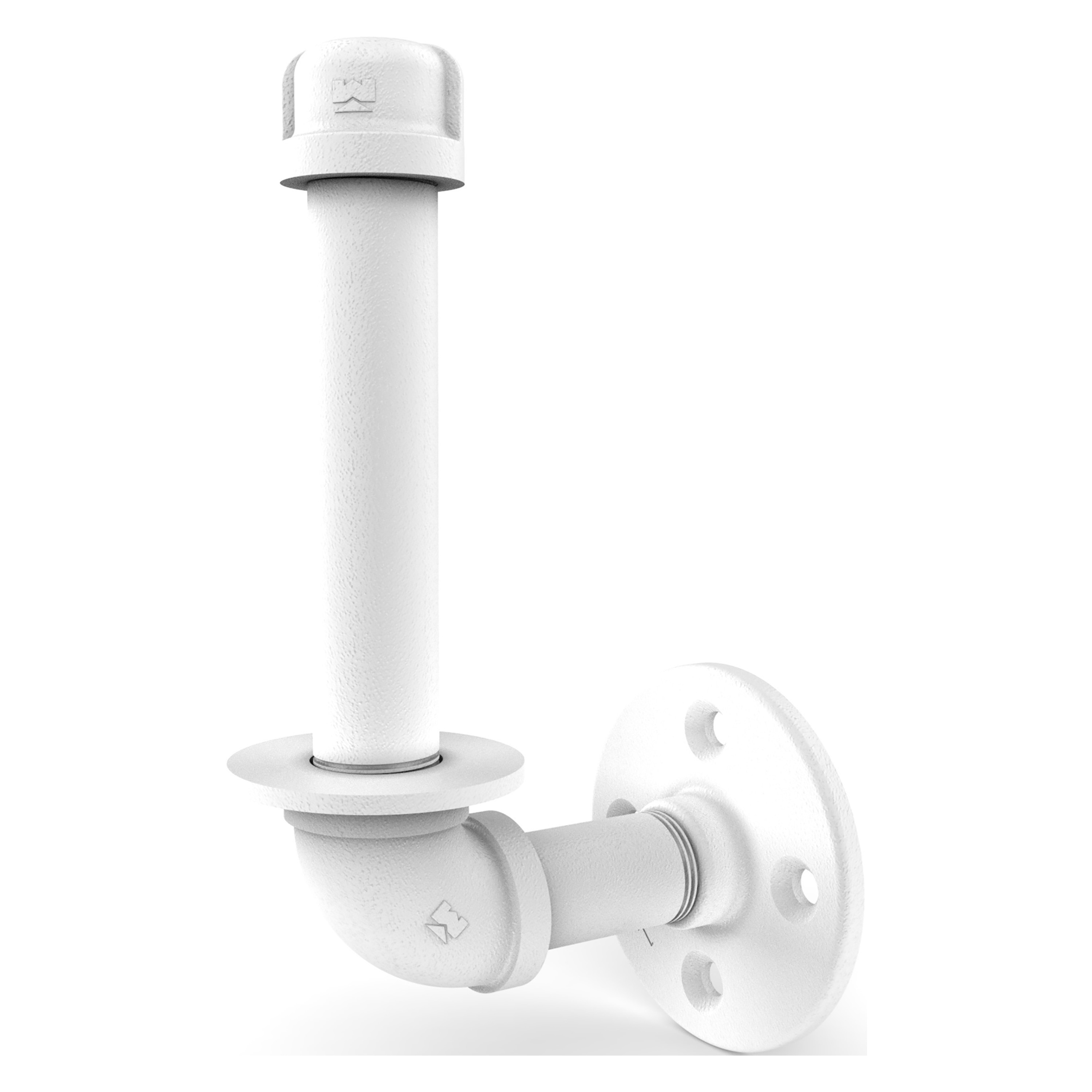 Allied Brass P-110-UPTP-WHM Pipeline Matte White Wall mount Single post Toilet Paper Holder 1 -Rolls with Storage