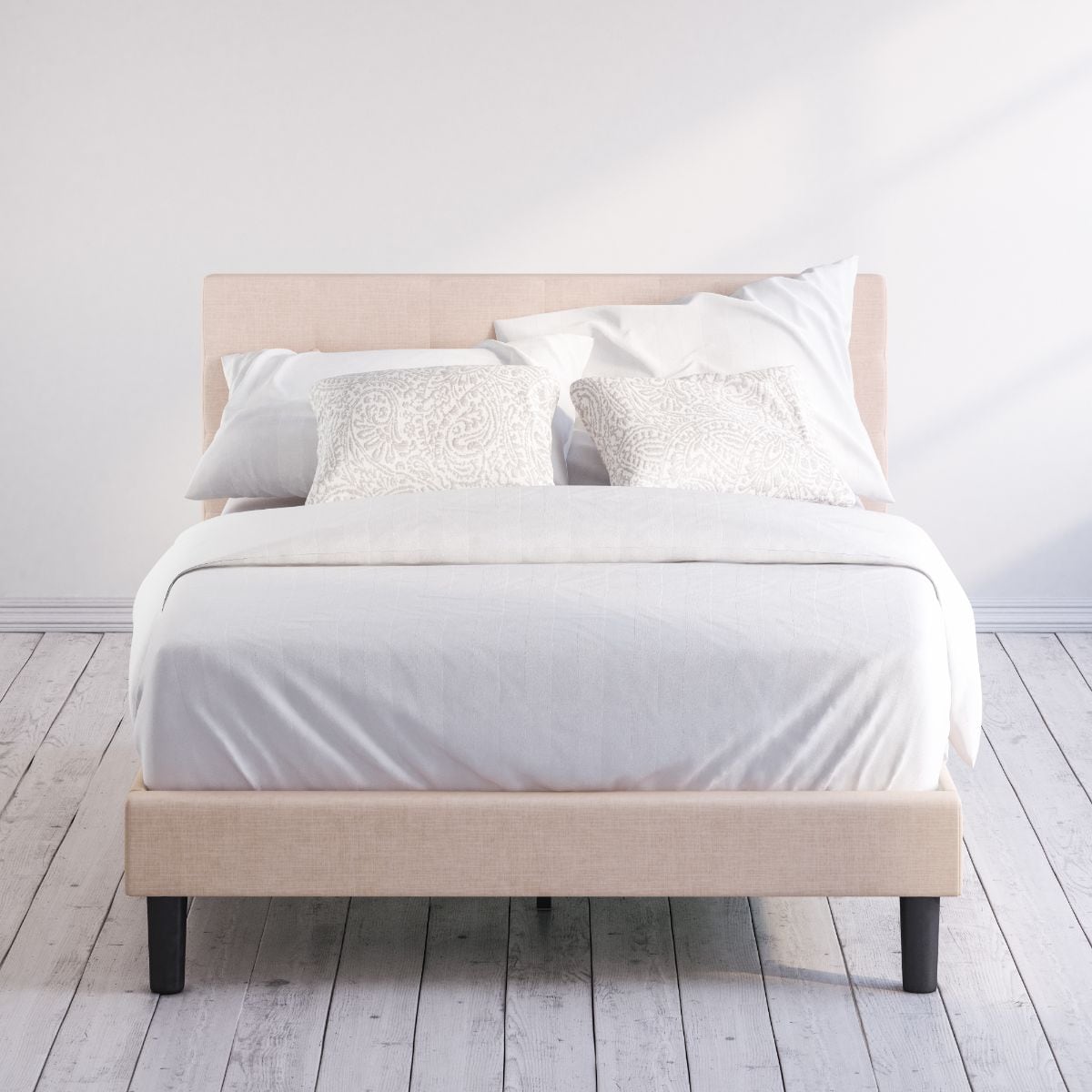Zinus SPI-TURF-B-K Beige King Metal Platform Bed