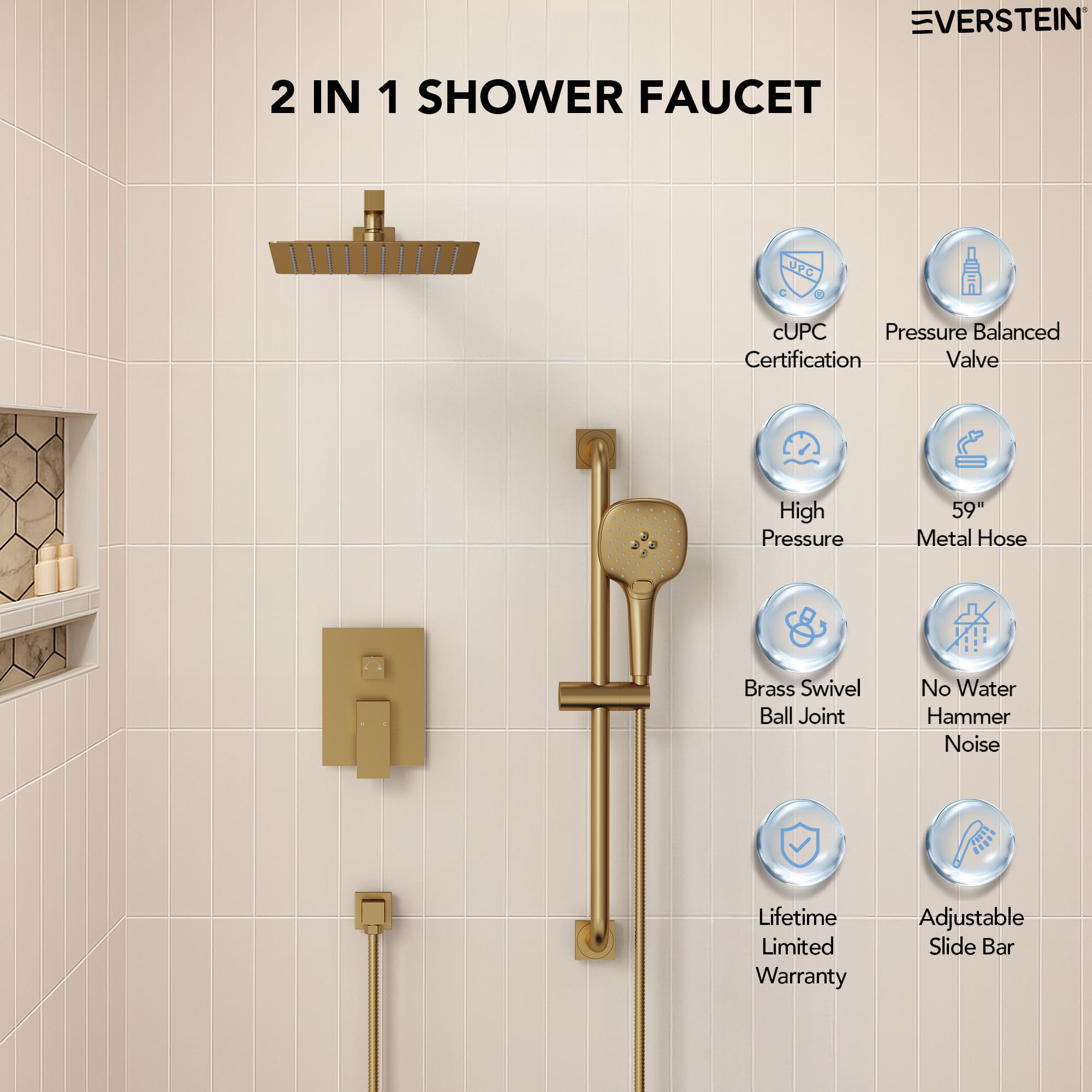 EVERSTEIN SFS-1153-GD Tub-Shower-Faucets - View #4