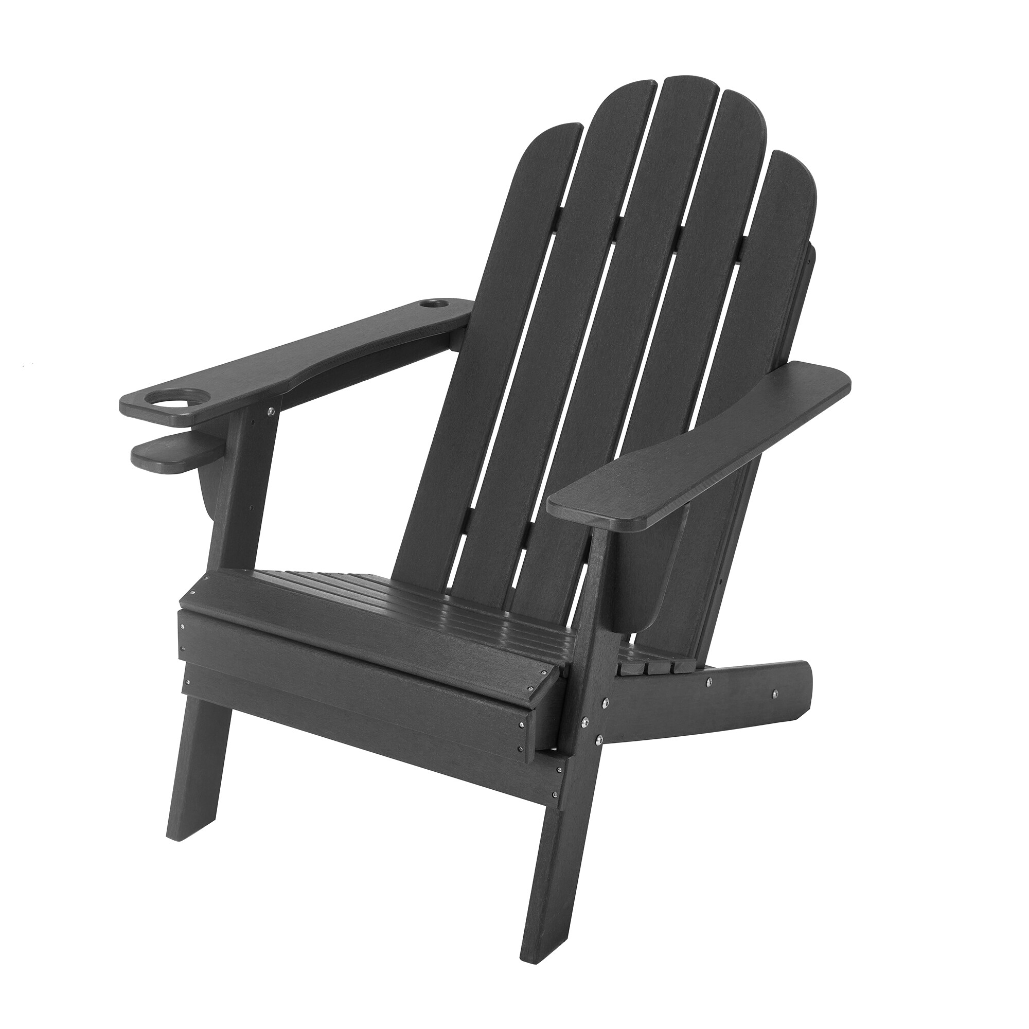 CASAINC JY-W49528620 HDPE 5 Back Panel Adirondack Chair Gray HDPE Frame Stationary Adirondack Chair with Slat Seat