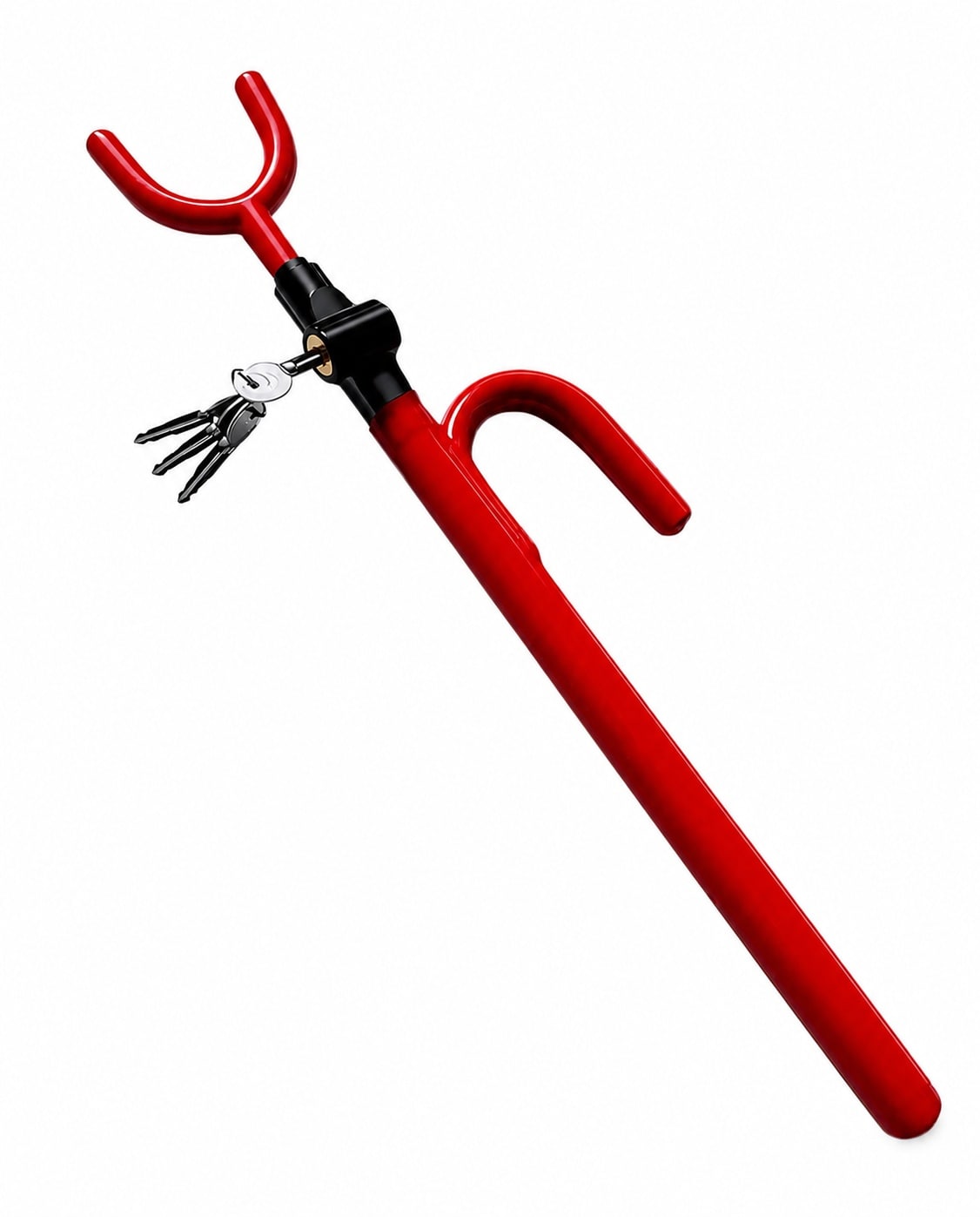 Aoibox  Red Heavy Duty Adjustable Steering Wheel Security Lock with 4 Keys Extended 30 5 in Vehicle Bar