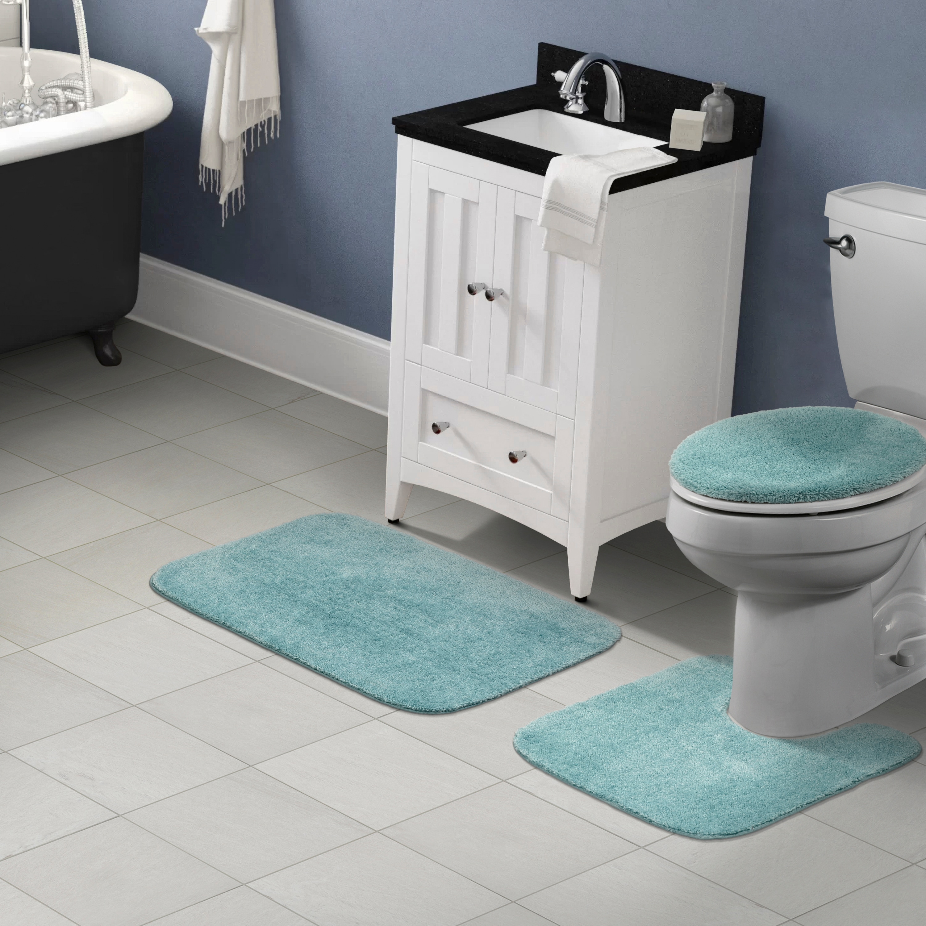 Bathroom Non-slip Mat Shower Room Bath Step Foot Mat Silk Circle Toilet  Toilet Waterproof Floor Mat