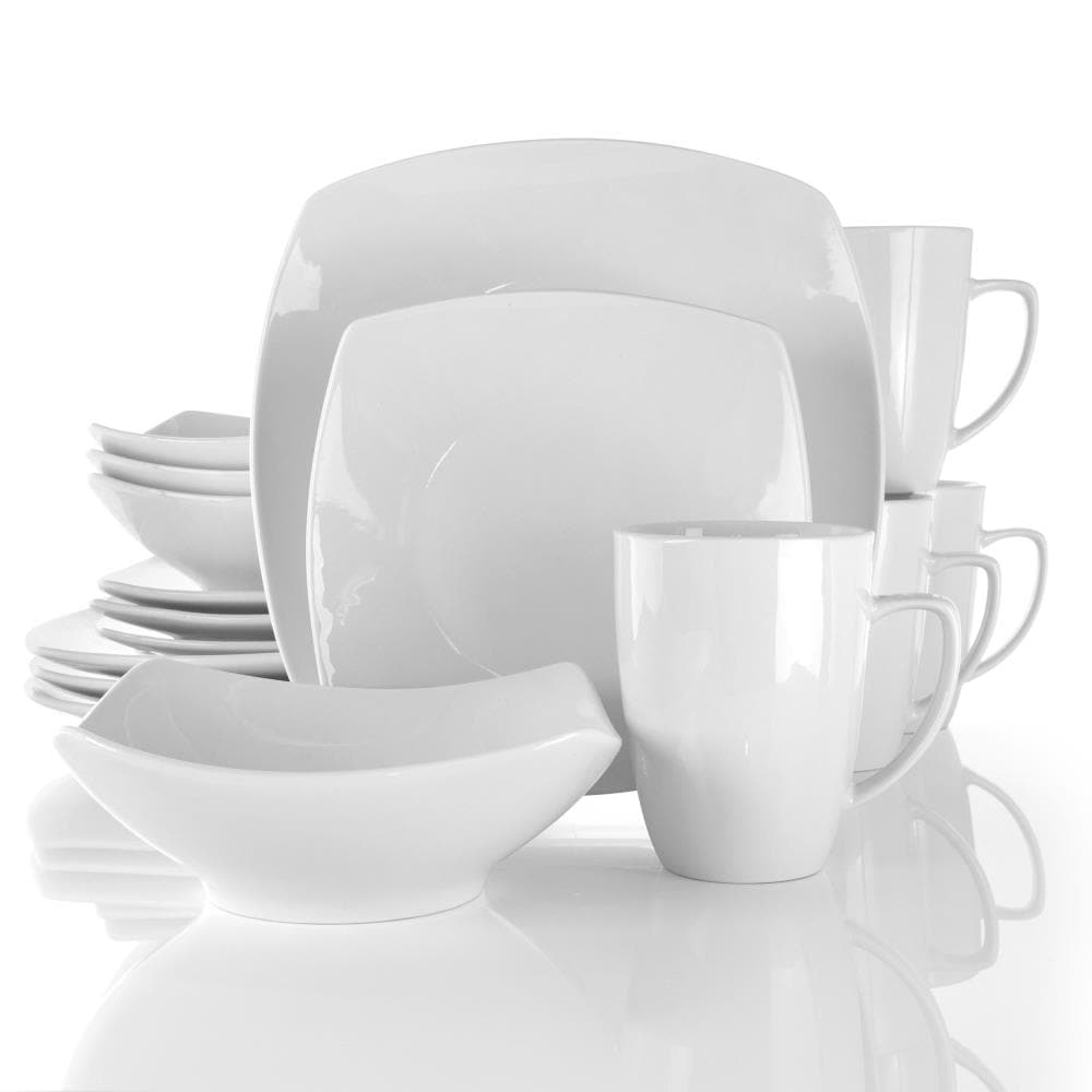 Elama 849114773M 16 -Piece White Porcelain Dinnerware