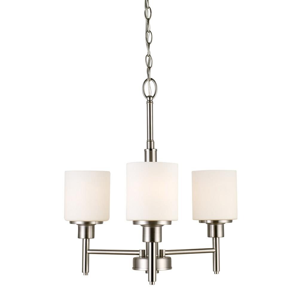 Design House 556647 Aubrey 3 -Light Satin Nickel Traditional For Use in Dining Rooms, Foyers, Kitchens, Living Rooms Chandelier