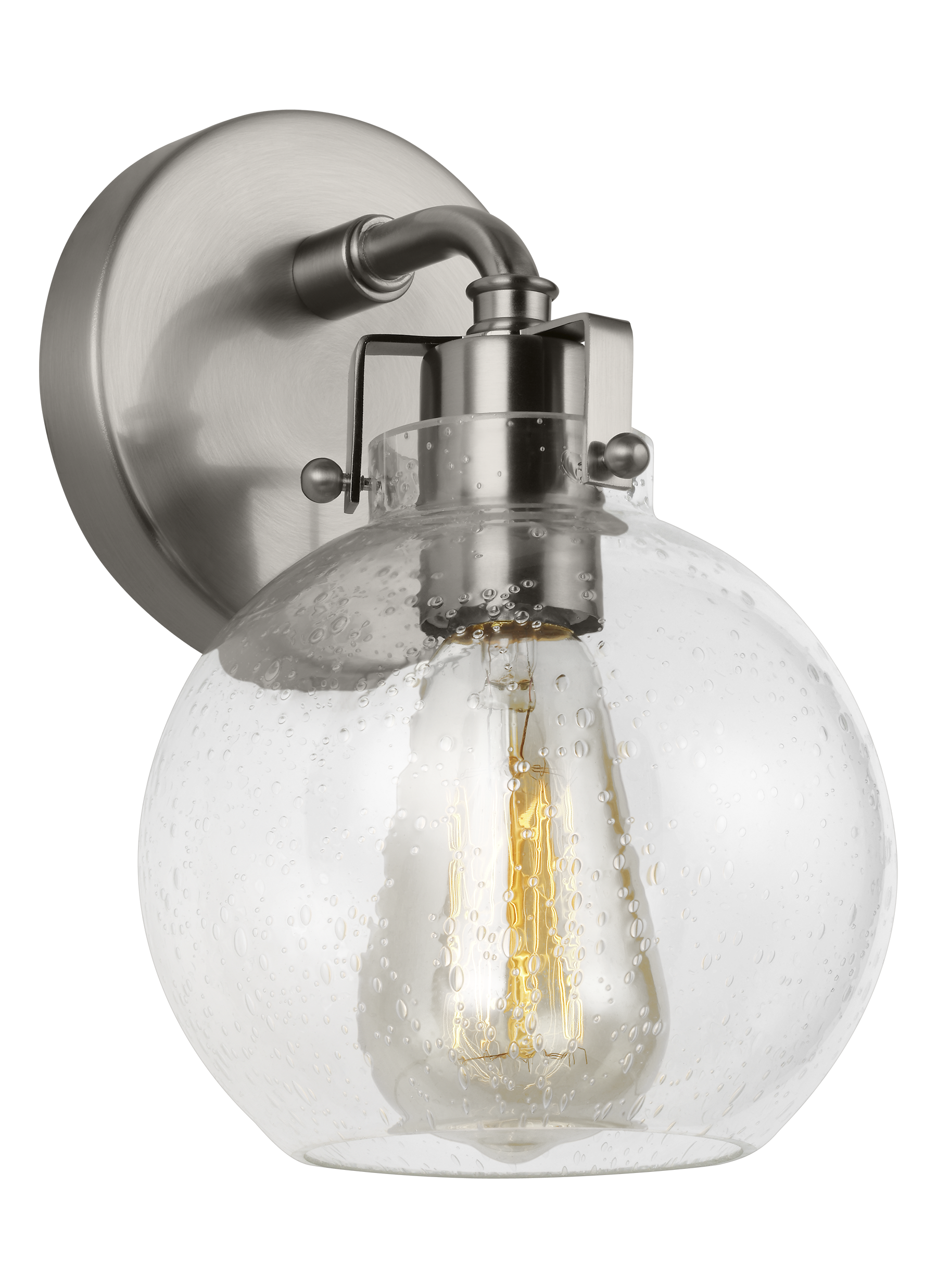 Generation Lighting VS24401SN Clara 6.25-in W 1-Light Satin Nickel Transitional Wall Sconce