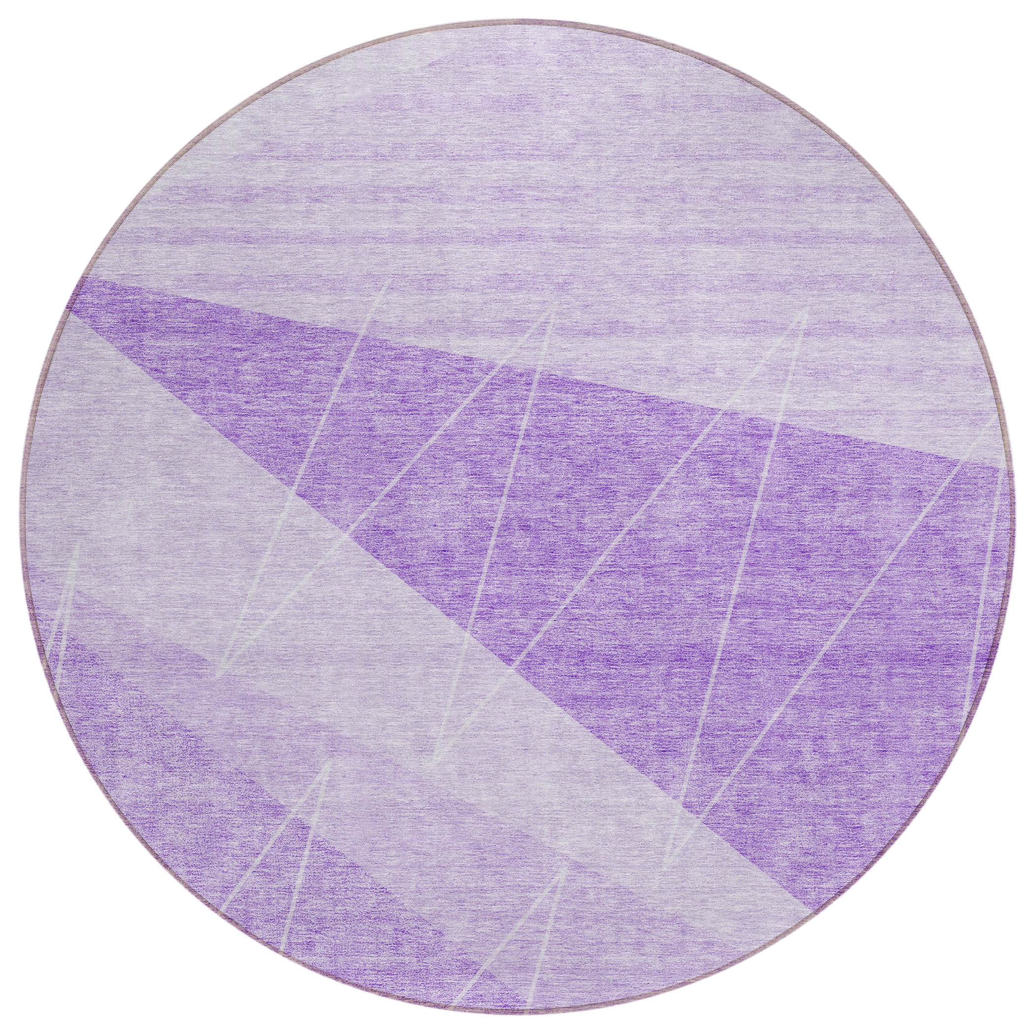 Addison Rugs ACN706LV8RO Chantille ACN706LV 8 x 8 (ft) Polyester Lavender Round Indoor/Outdoor Geometric Machine washable Area rug