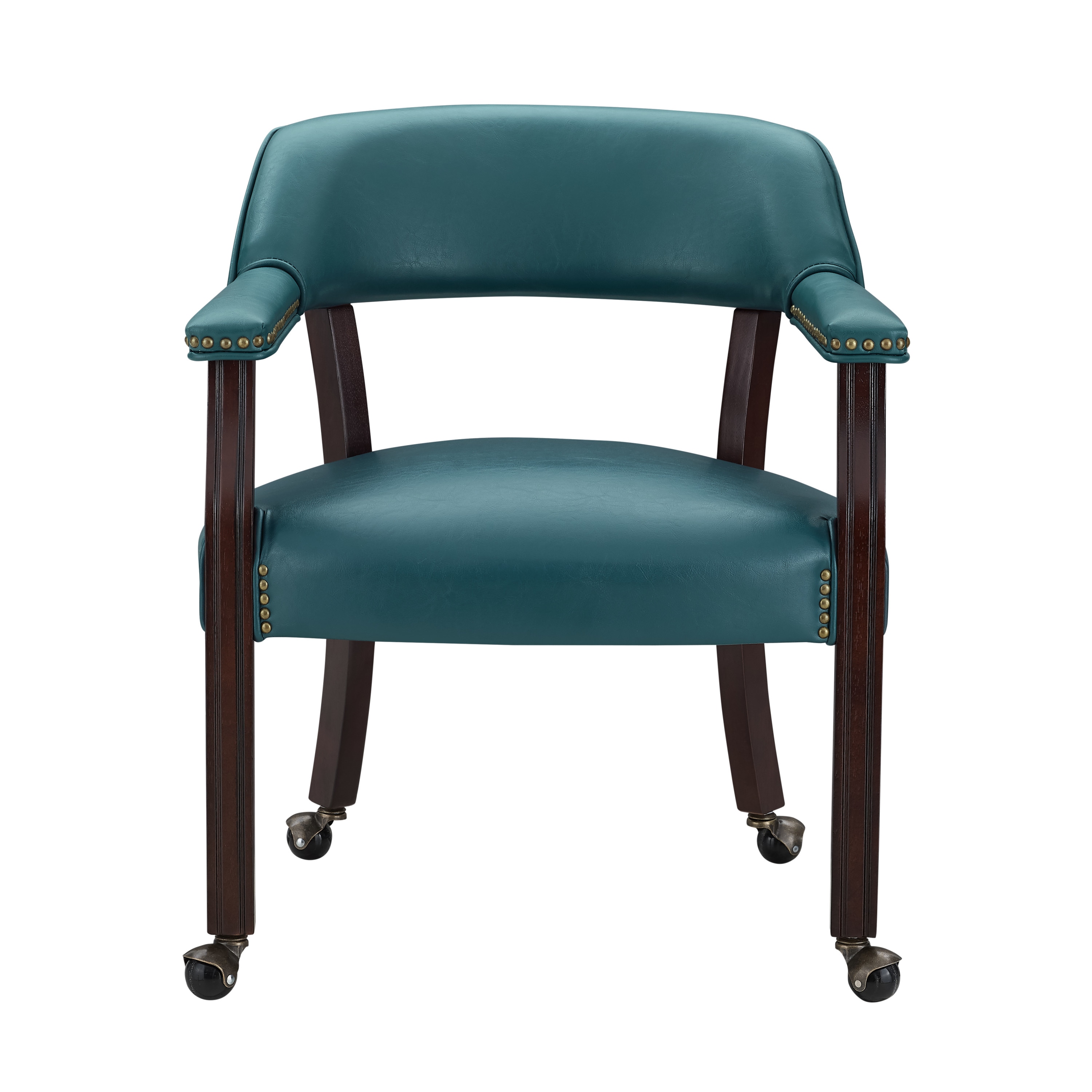 Steve Silver TU500AT Casual Faux Leather Upholstered Dining Arm Chair (Wood Frame)