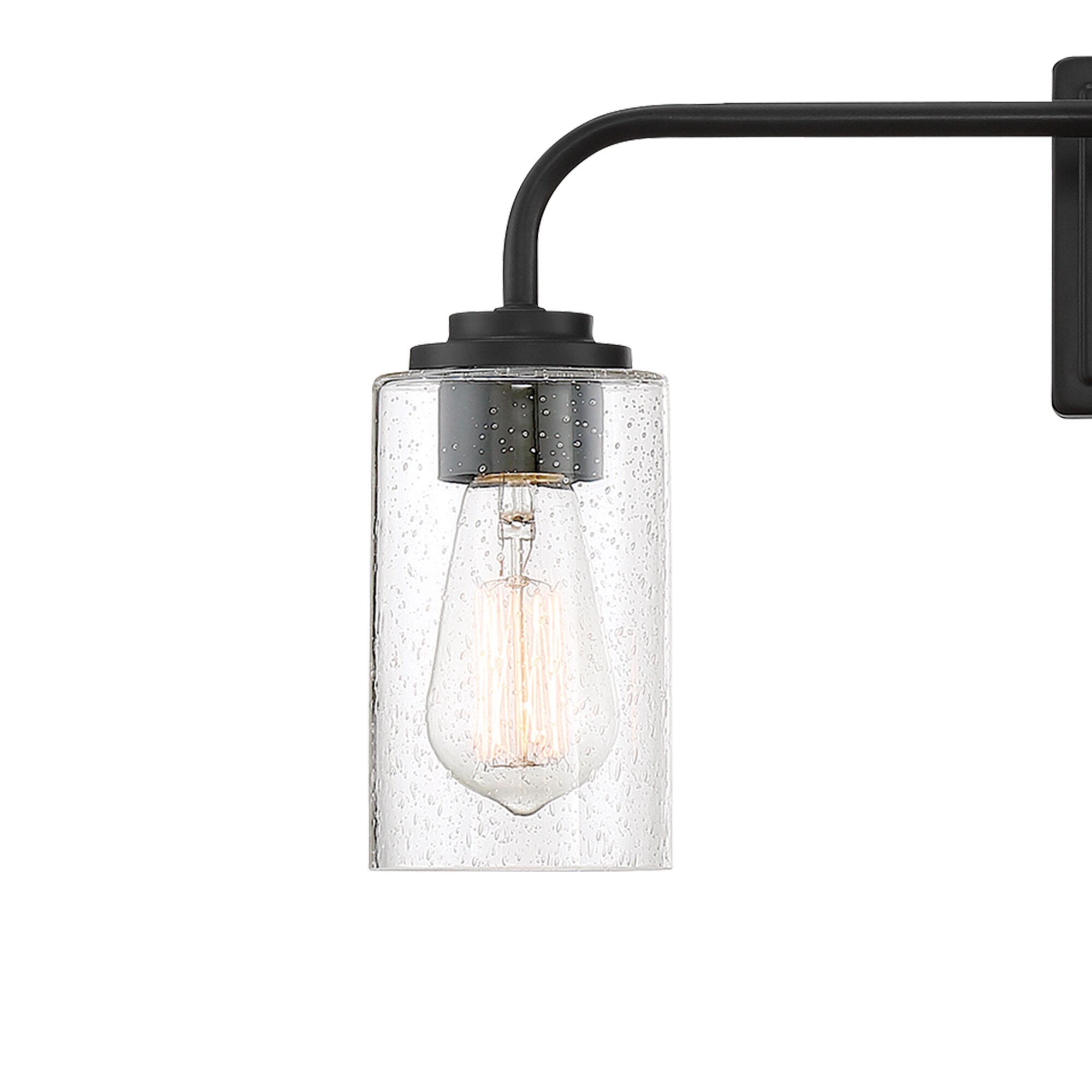 Matte Black 24.5" Dimmable Outdoor Bath Light with Clear Glass Shades