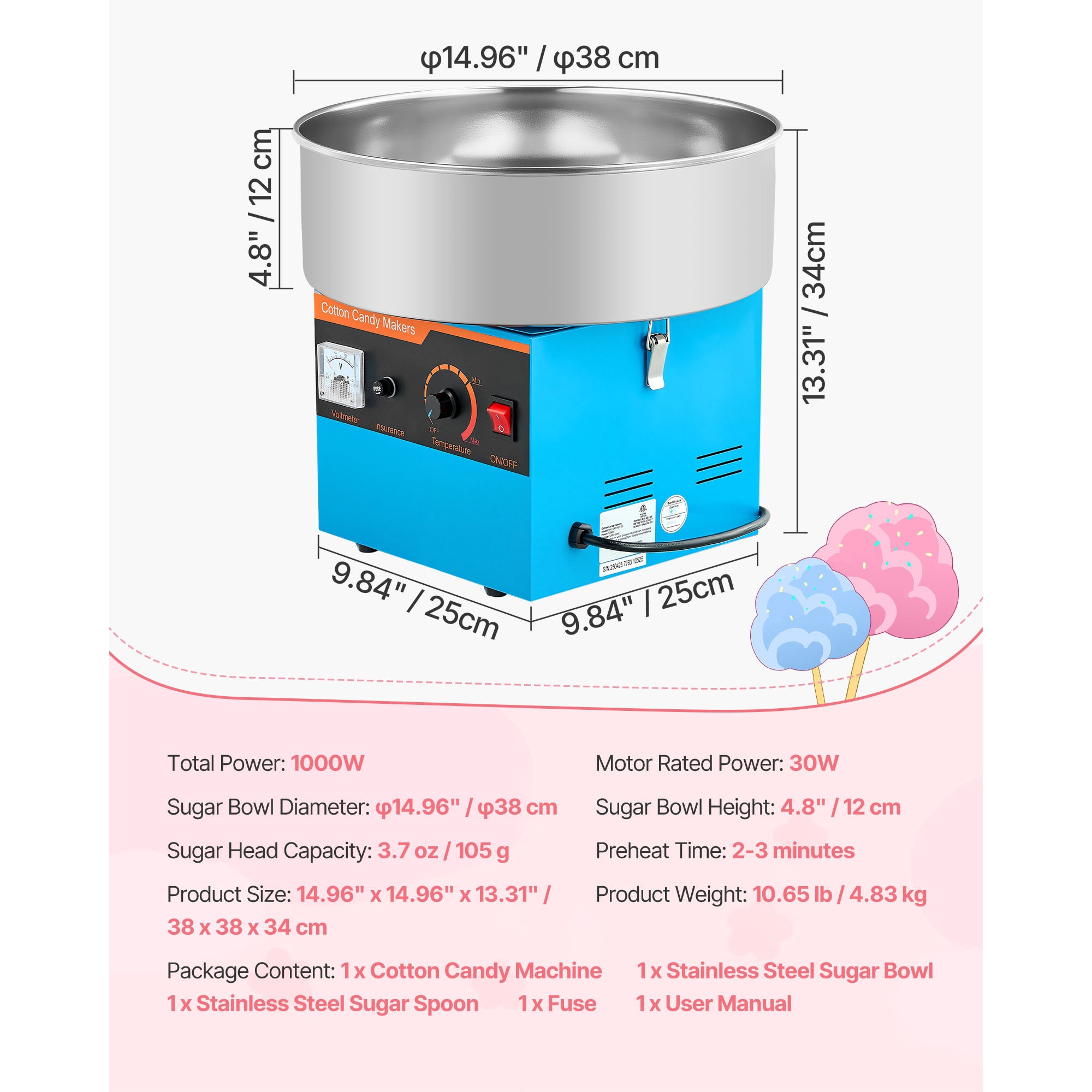 VEVOR SCTSXXHMHTJL11373V1 Cotton-Candy-Makers - View #7