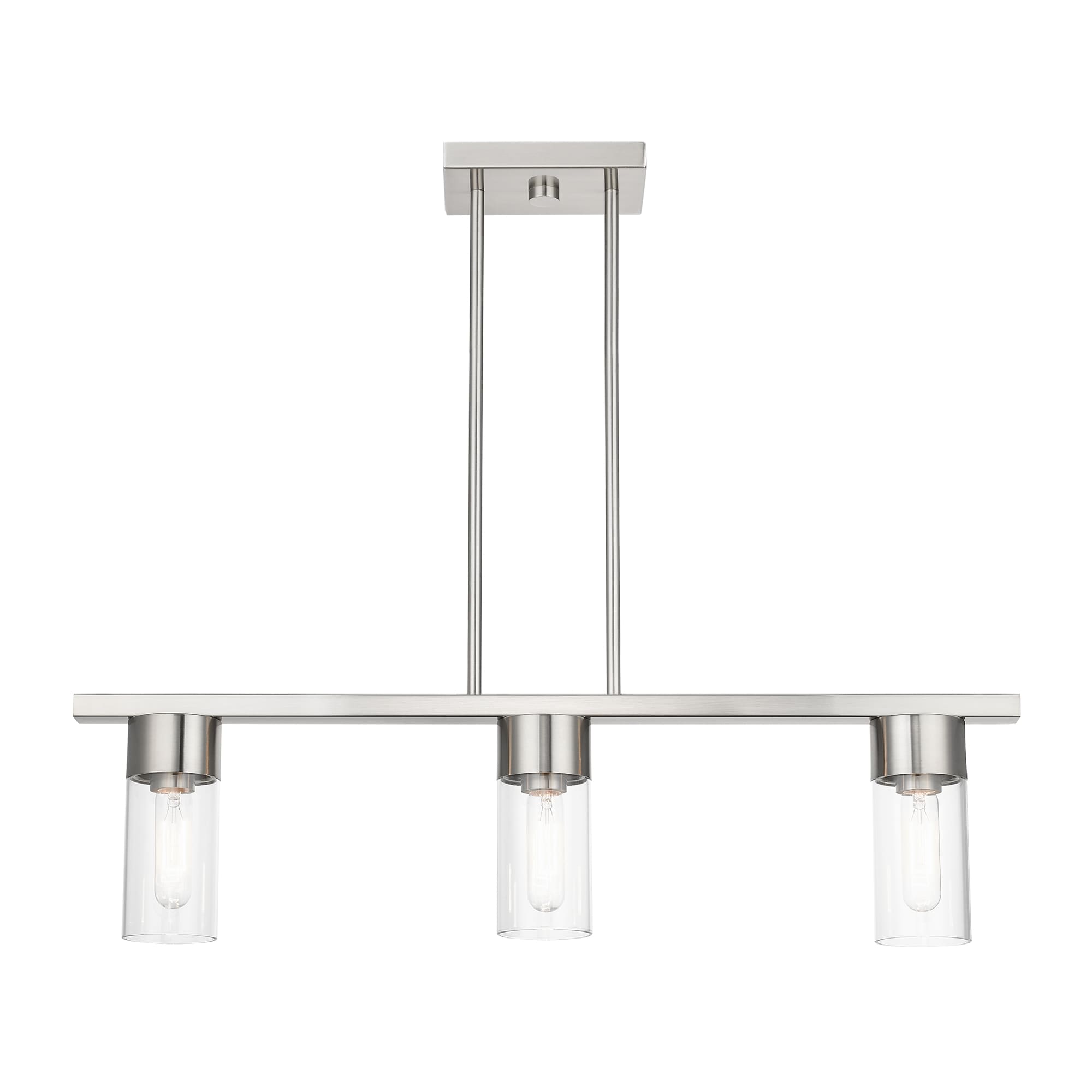 Brushed Nickel 3-Light Chandelier with Clear Glass Shades
