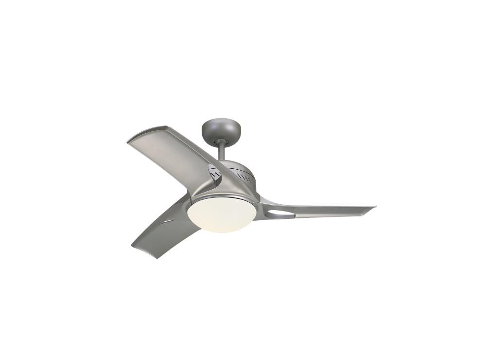 Monte Carlo 3MTR38TMO-V1 Mach Two 38-in Frosted Clear Integrated LED Indoor Downrod or Flush Mount Ceiling Fan with Light and Remote (3-Blade)