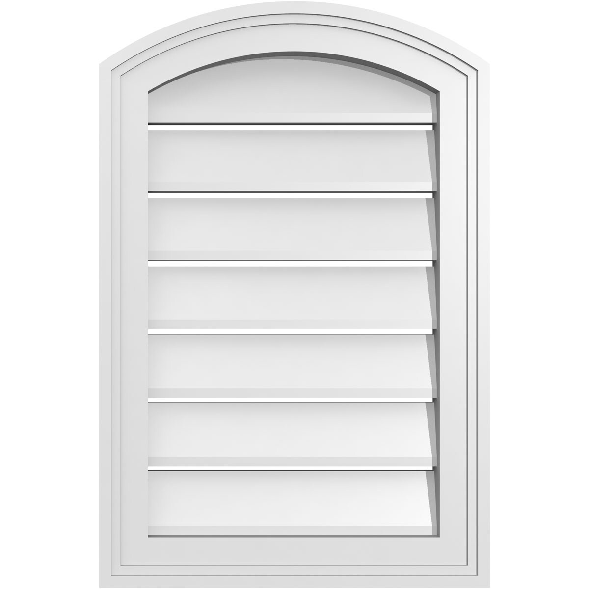 Ekena Millwork GVPAR16X2402SF 16-Inches x 24-Inches Off-white Round top PVC Gable Louver Vent