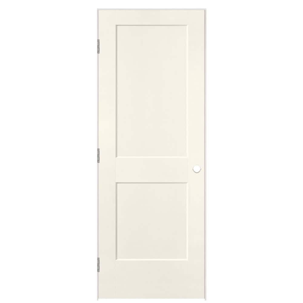Masonite 826108 32-in x 80-in Moonglow Hollow core 2-panel square Right hand Smooth Prefinished Molded composite Flat Jamb Single Prehung Interior Door