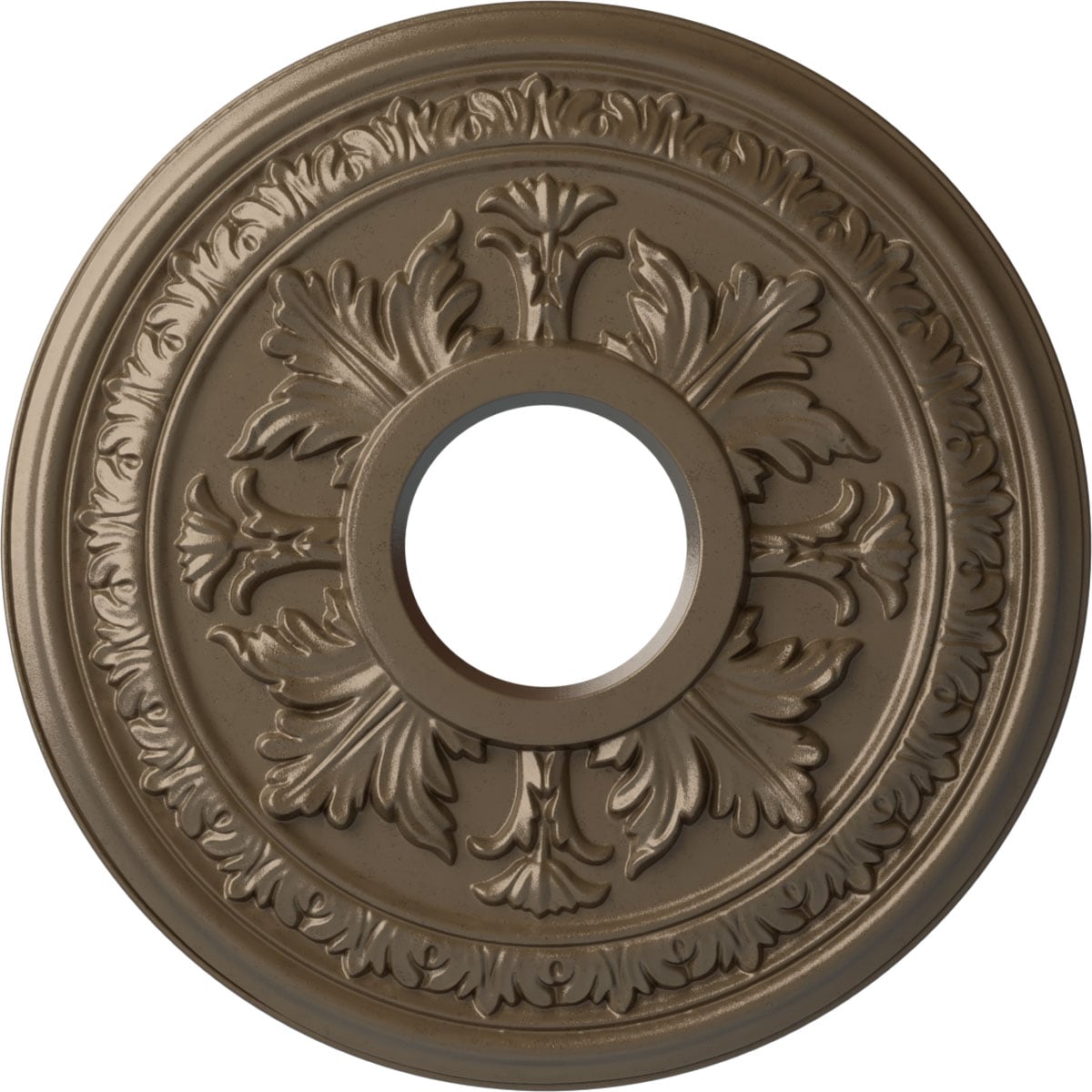 Ekena Millwork CM15BAWSS Baltimore 15.375-in W x 15.375-in L Painted Warm Silver Polyurethane Whole Ceiling Medallion