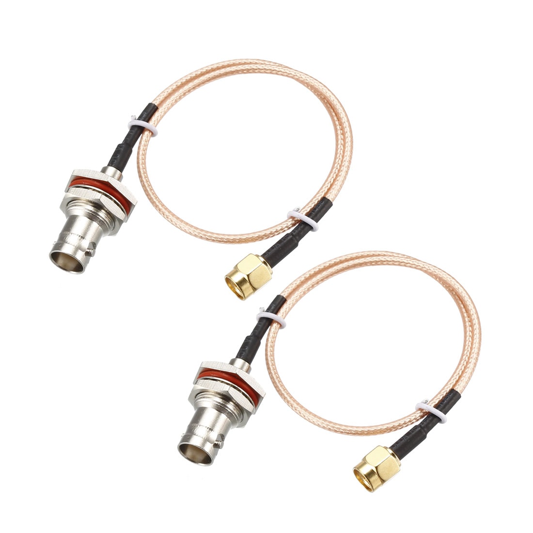 Unique Bargains SMA Male to BNC Female Bulkhead RF Coaxial Cable RG316 Coax Cable 12 Inches 2pcs for Ham Radio Audio to Antennas Wireless LAN Devices