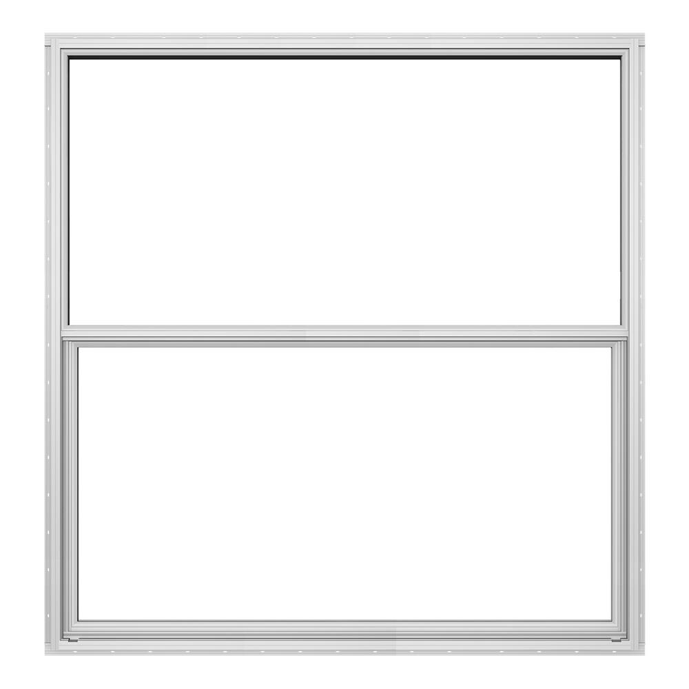 JELD-WEN JW144100146 Builders Florida New Construction White Aluminum Dual-pane Single Hung Window Half Screen Included