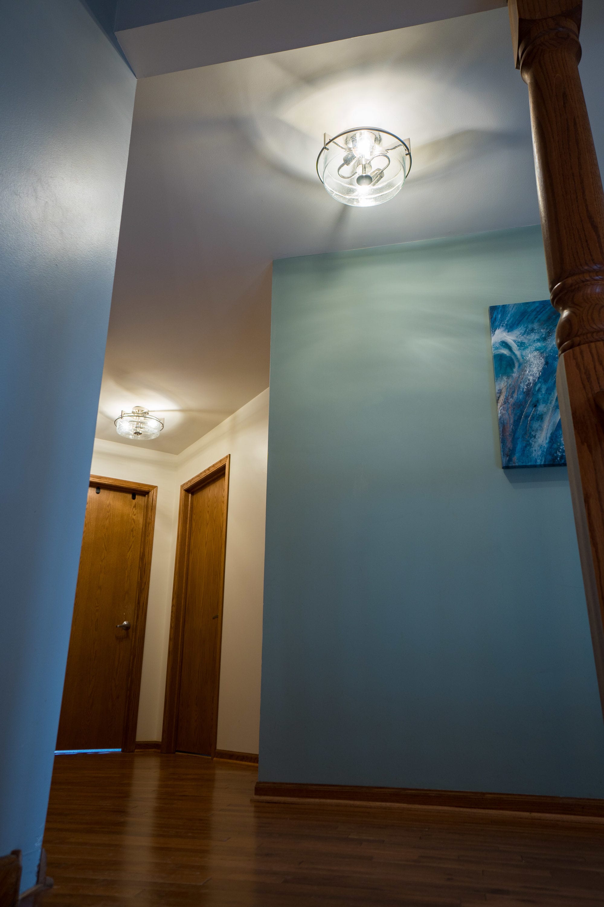 Satin Nickel 15" Drum Ceiling Light with Seeded Glass