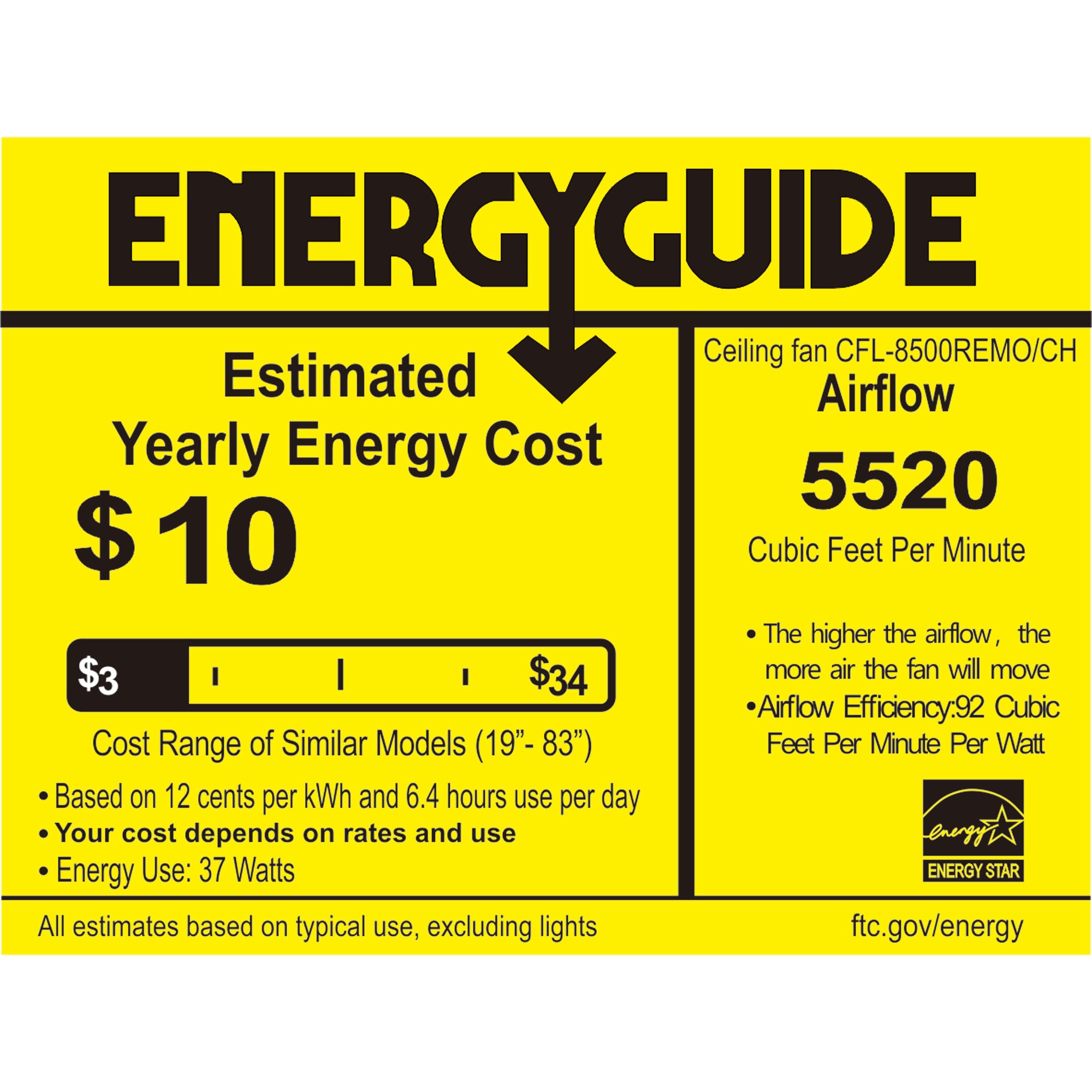 Home Accessories Inc CFL-8500REMO/CH Ceiling-Fans - View #13