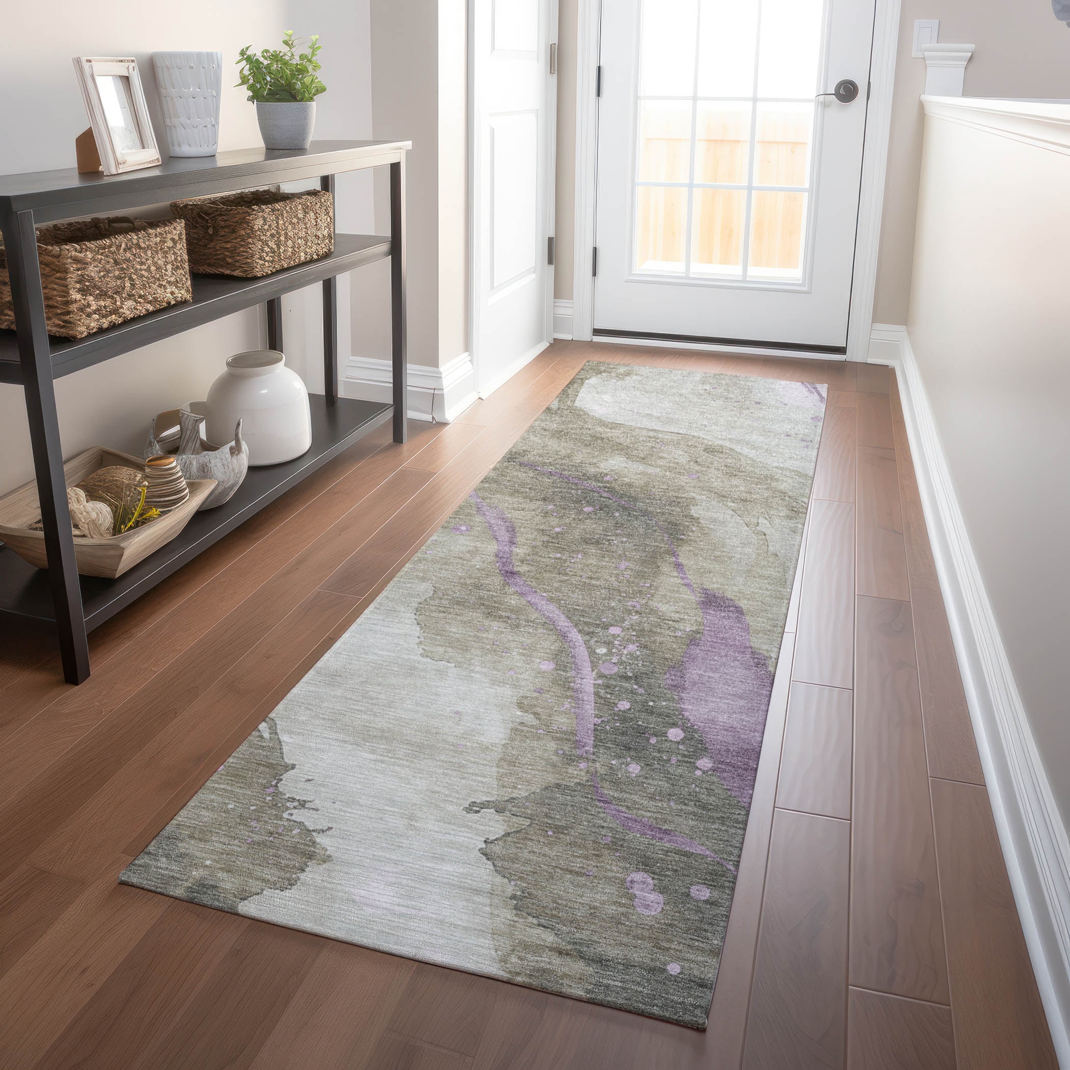 Addison Rugs ACN1534TP2X8 Chantille ACN1534TP 2 x 7 (ft) Polyester Taupe Rectangular Indoor/Outdoor Geometric Machine washable Runner rug