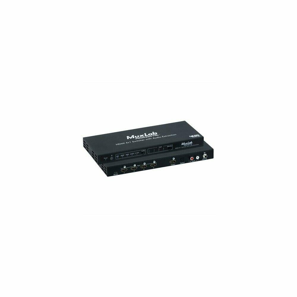 TCNCD356747 MuxLab MUX-500437 4x1 HDMI Switcher with Audio Extraction 4K and 60