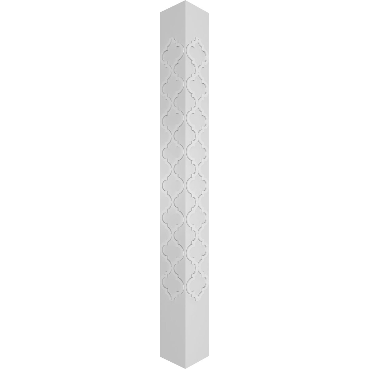 Elegant 8' Unfinished PVC Square Column with Crown Fretwork