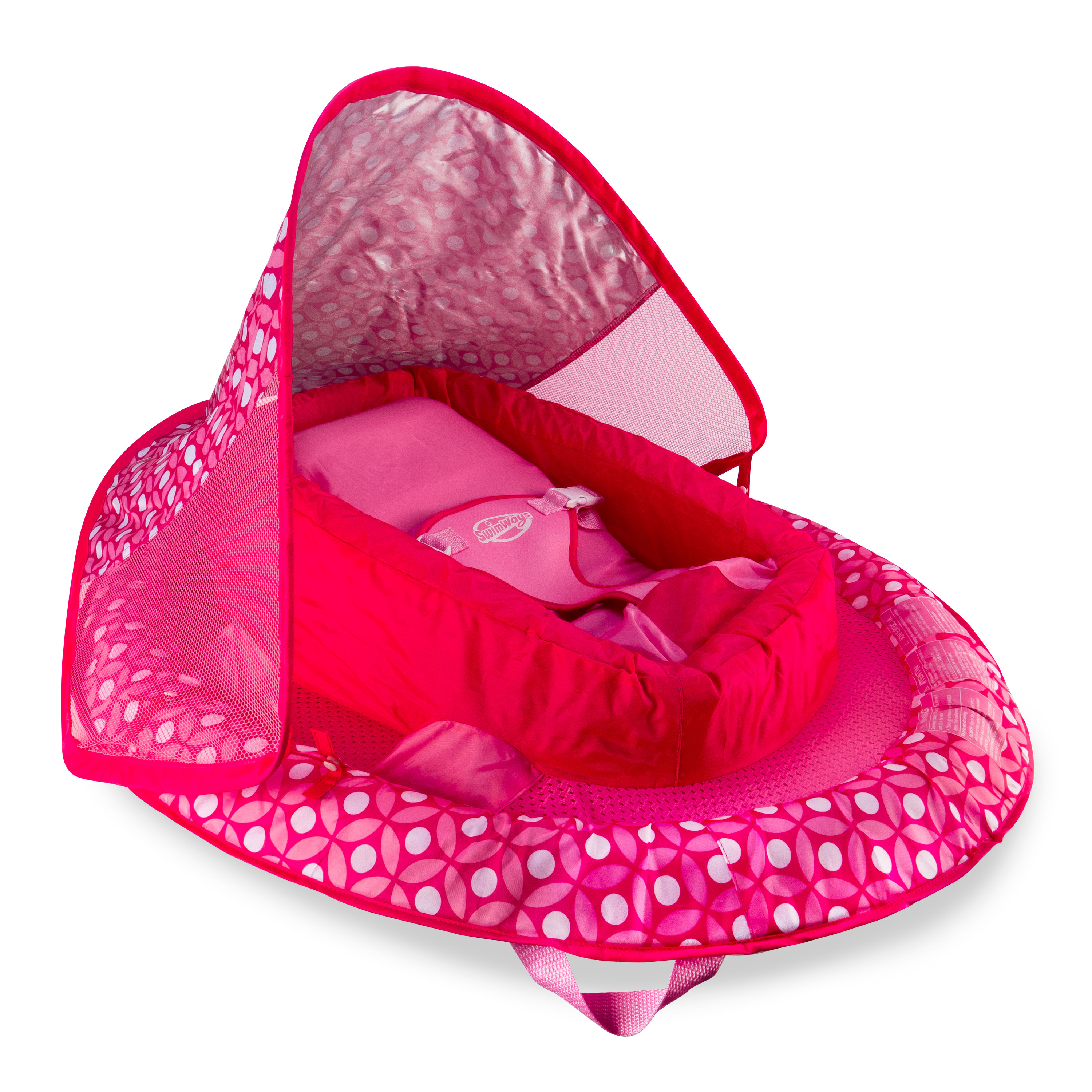 SwimWays Infant Baby Spring Float with Removable Sun Canopy - Pink