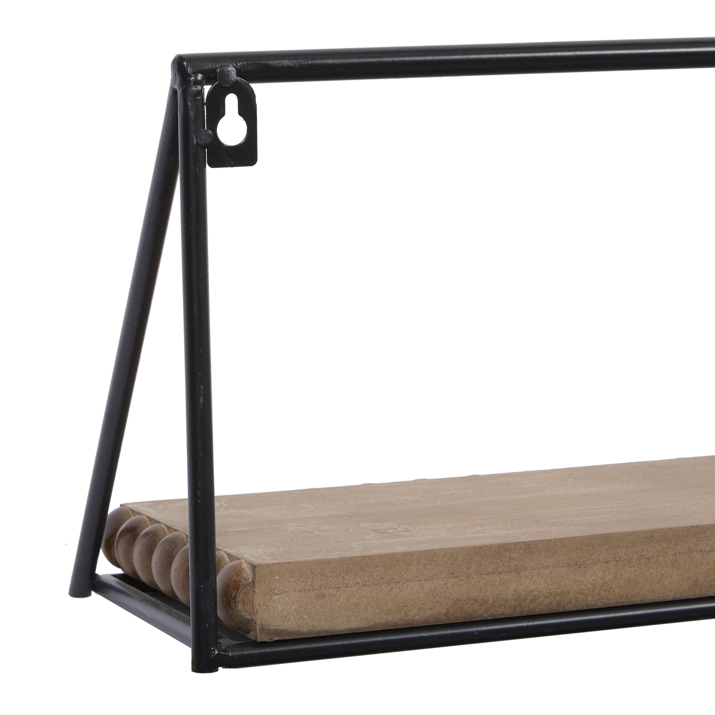 Sleek Black Floating Wall Shelf Trio for Modern Living Spaces