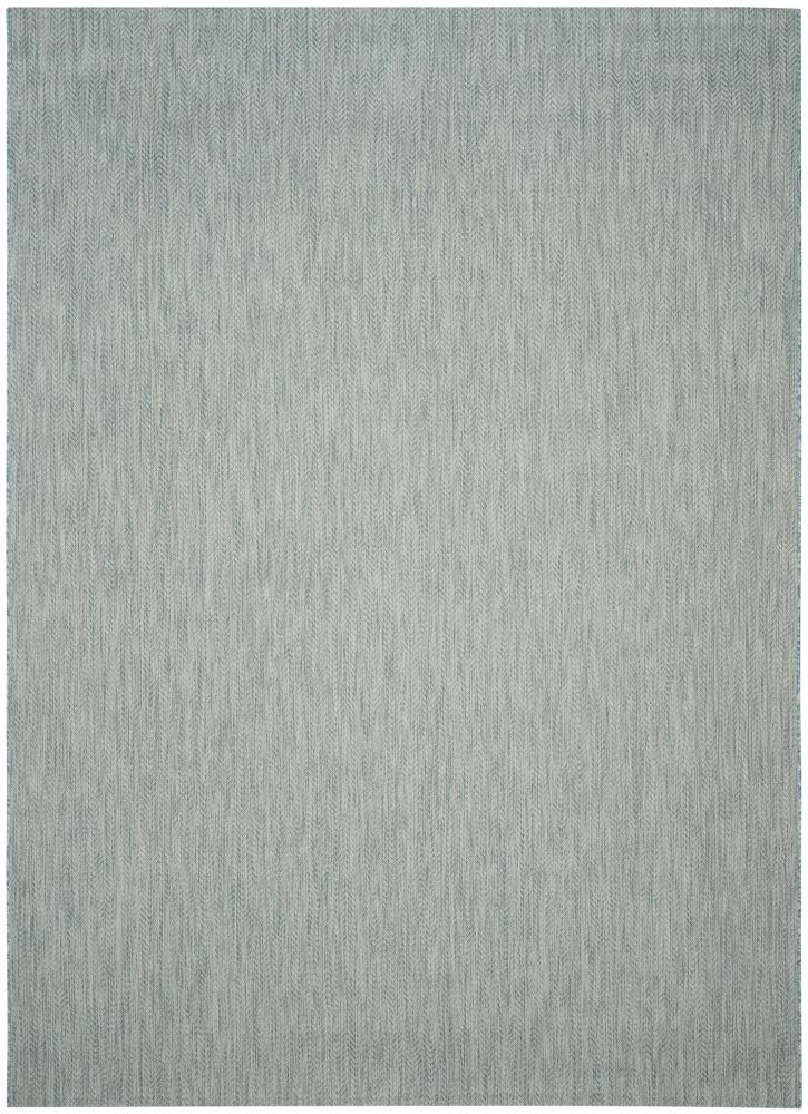 Safavieh CY8022-37121-9 Courtyard Newtown 9 x 12 (ft) Loomed Polypropylene Aqua/Gray Rectangular Indoor/Outdoor Chevron Coastal Area rug