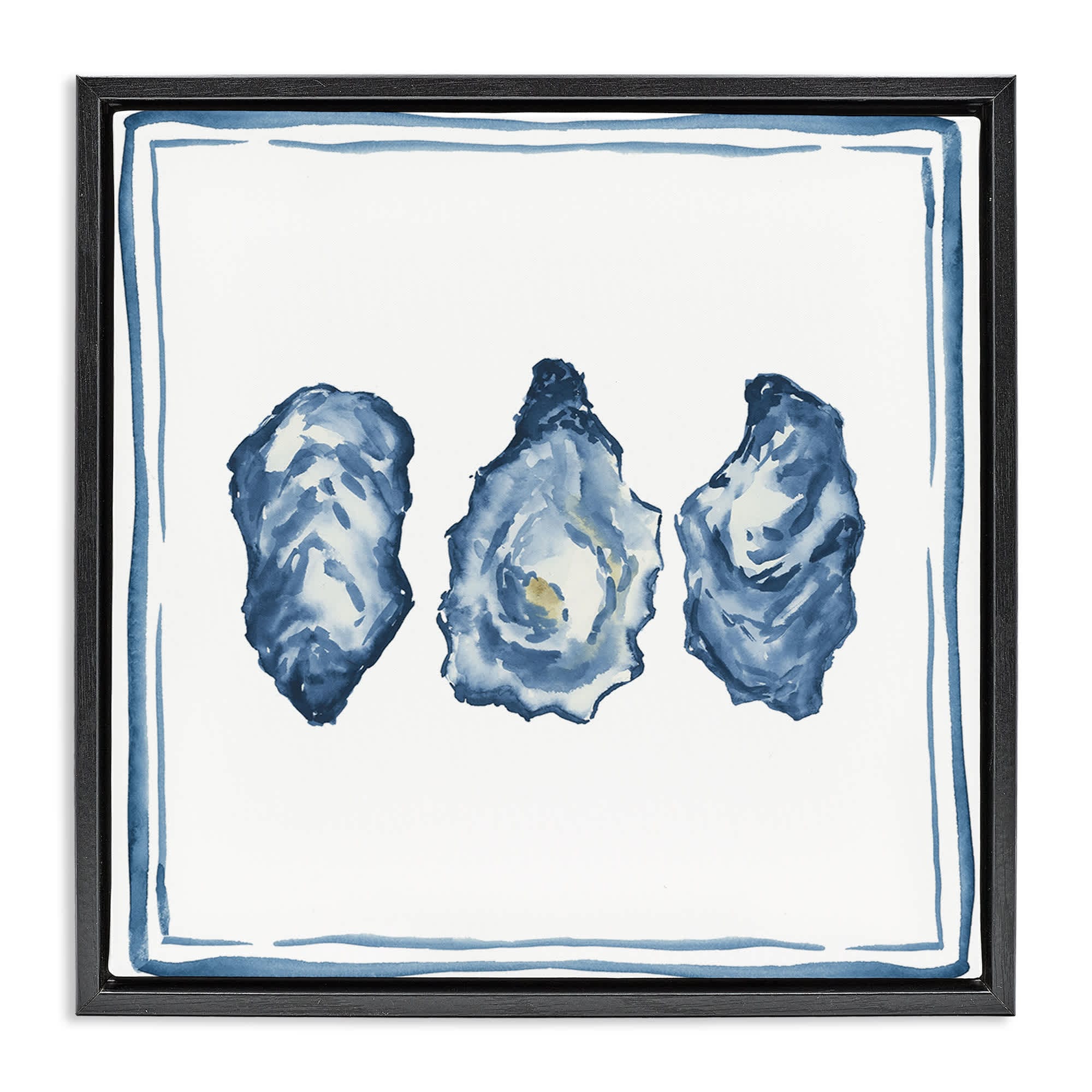 Stupell Industries BS-831-FFB-24X24 Oyster Shell Trio Black Framed Floater Canvas Wall Art By Lucille Price 25 x 25