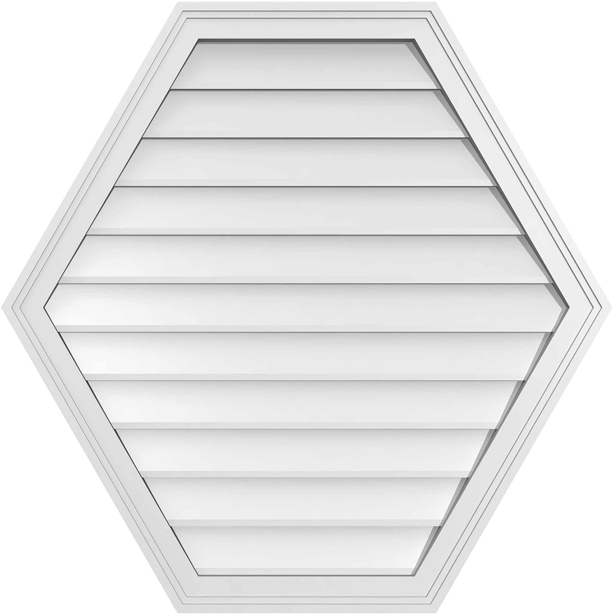 Ekena Millwork GVPHP34X3402SN 34-Inches x 34-Inches Off-white Peaked PVC Gable Louver Vent