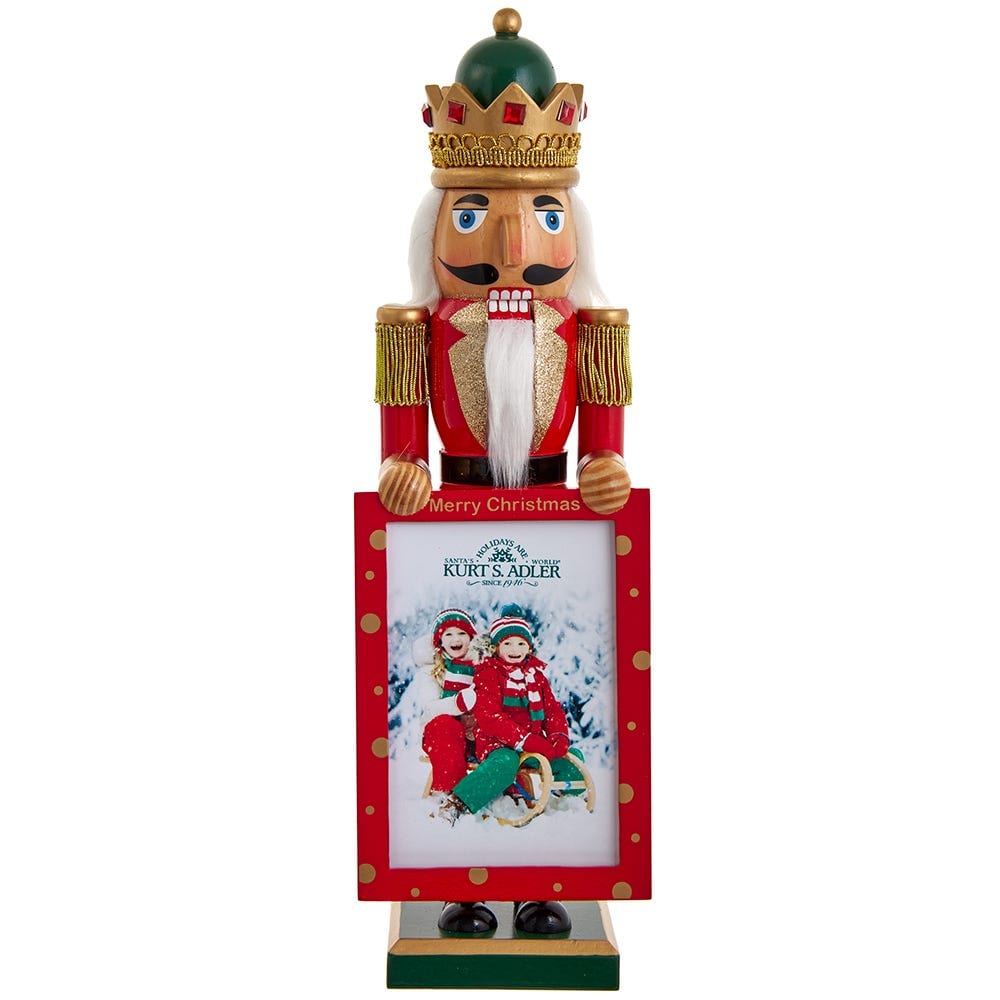 15-Inch Nutcracker King Holding Picture Frame