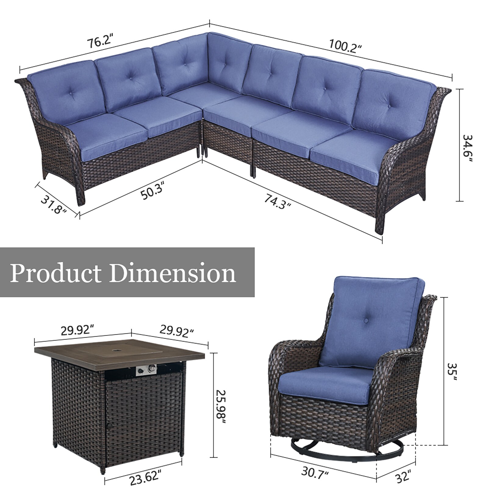 Rilyson FS023054056058098-1 Patio-Conversation-Sets - View #10