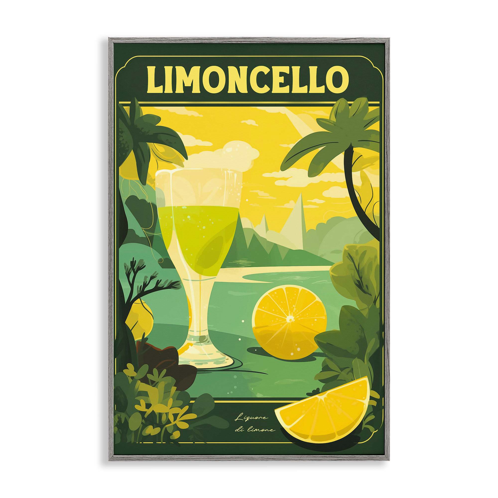 Stupell Industries BT-220-GFF-20X30 Lemon Cocktail in Tropical Scene Gray Framed Giclee Art By Andreas Magnusson 20 x 30