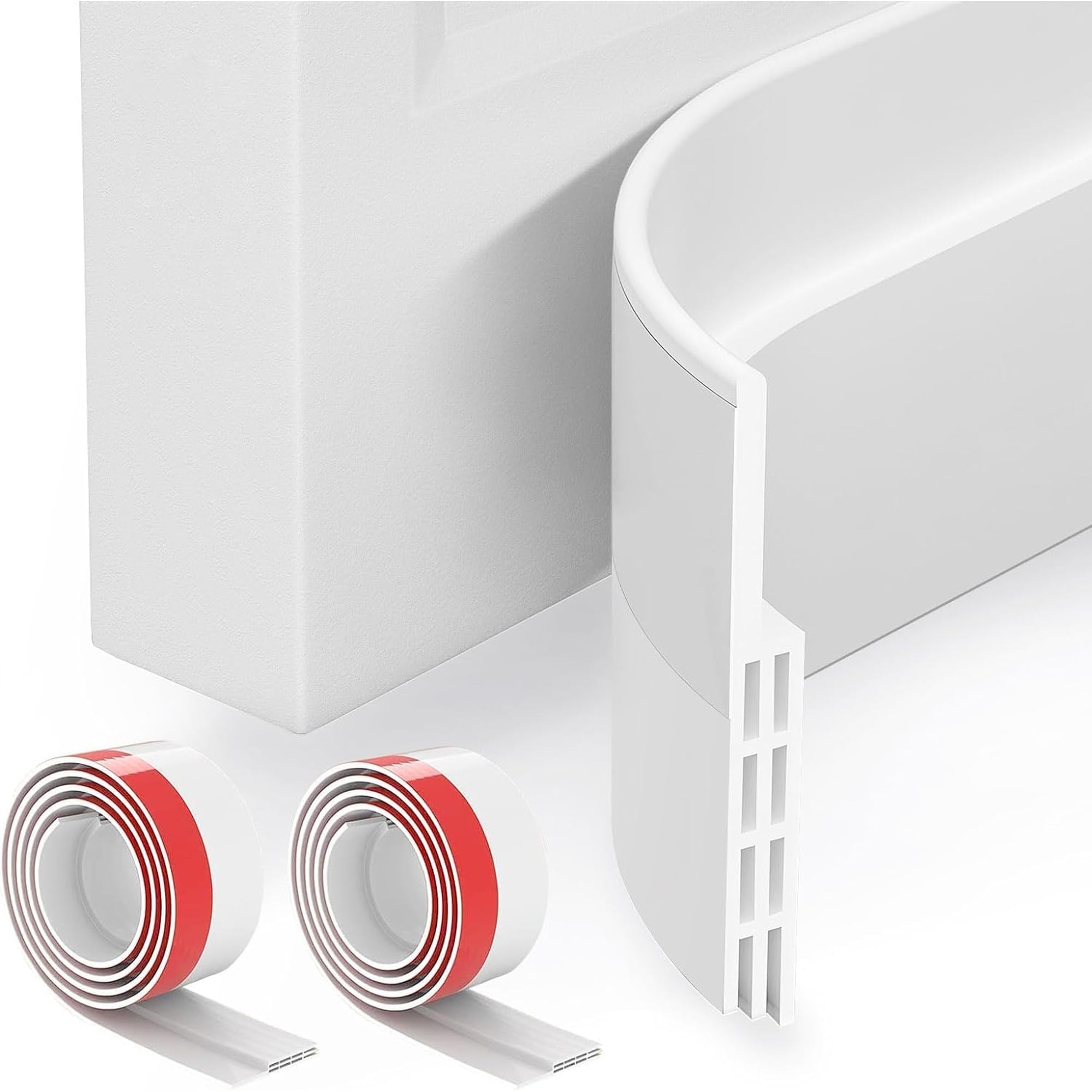 Numhew 39.3in L 2-Pack White Silicone Under Door Draft Stopper
