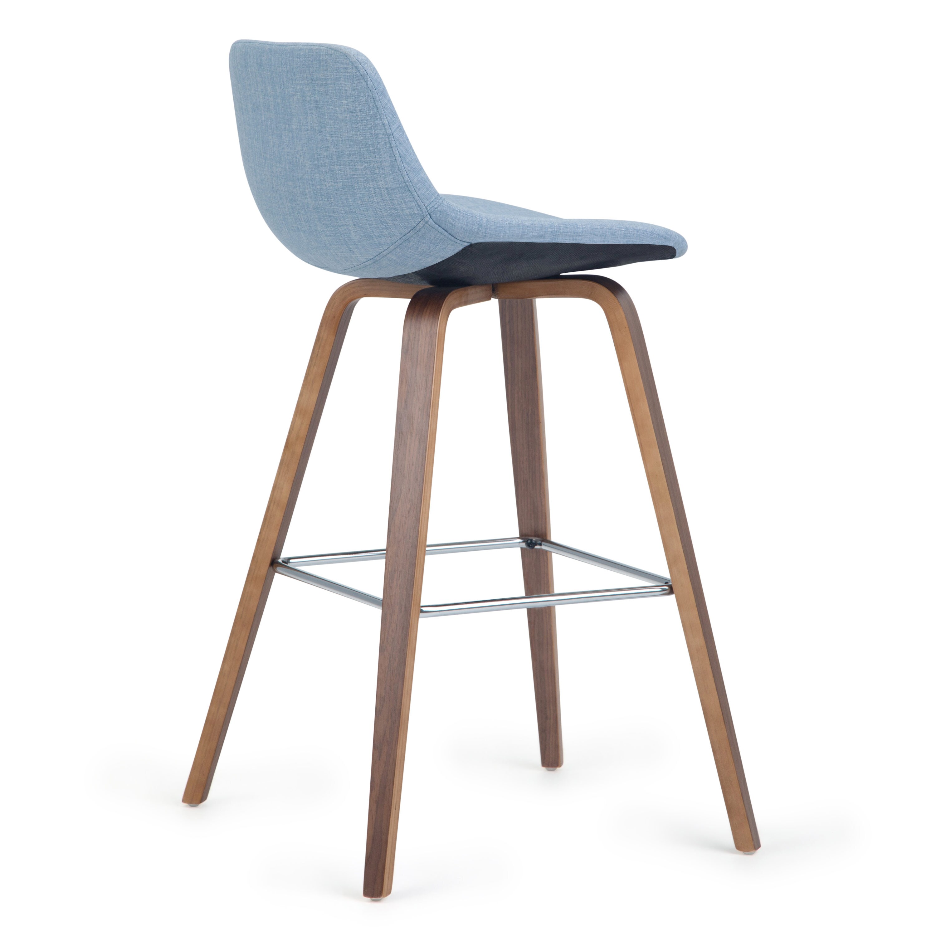 Randolph Denim Grey Linen Bentwood Counter Stools, Set of 2
