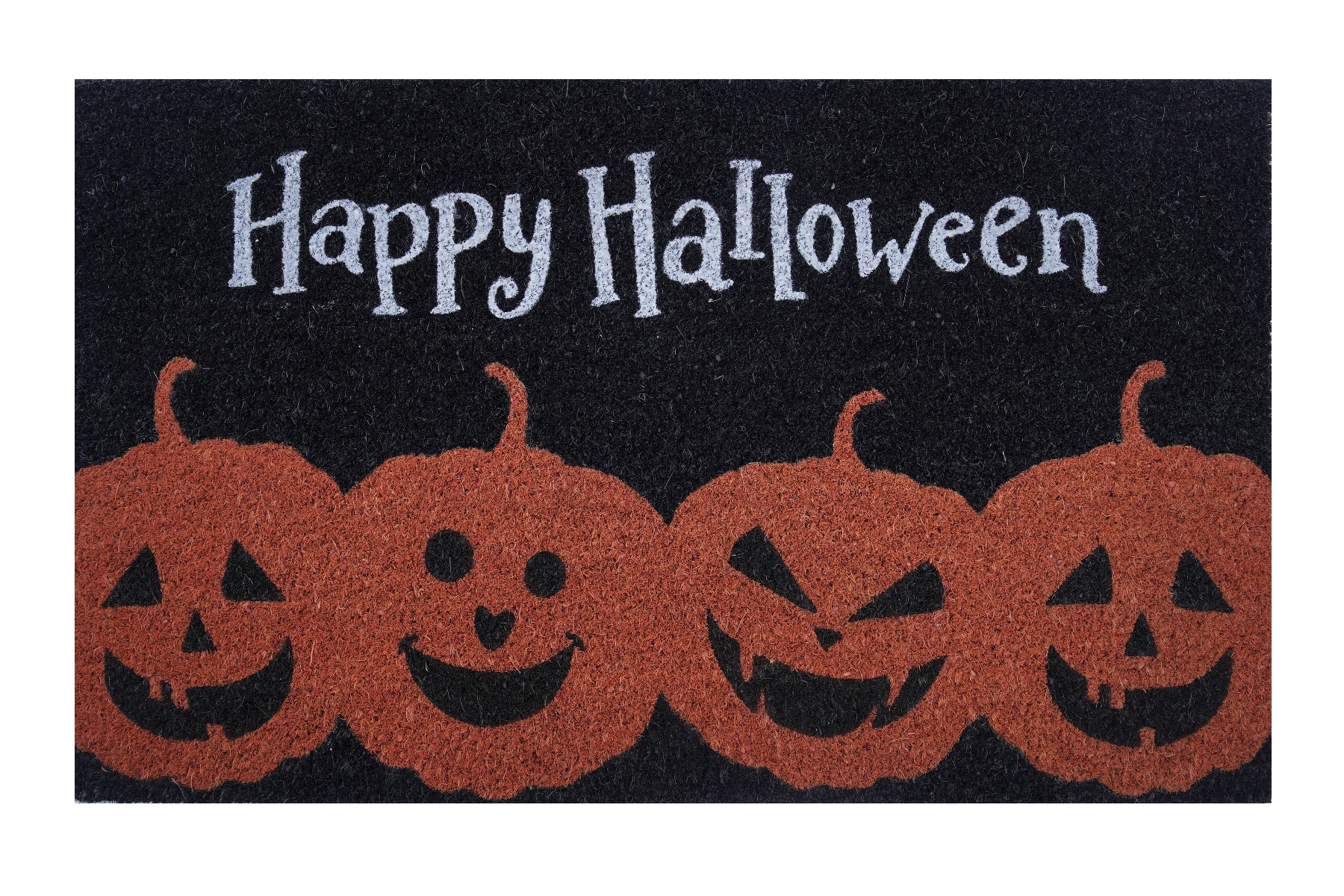 Haunted Living 2-ft x 3-ft Black/Orange/White Rectangular Indoor Door Mat  in the Mats department at