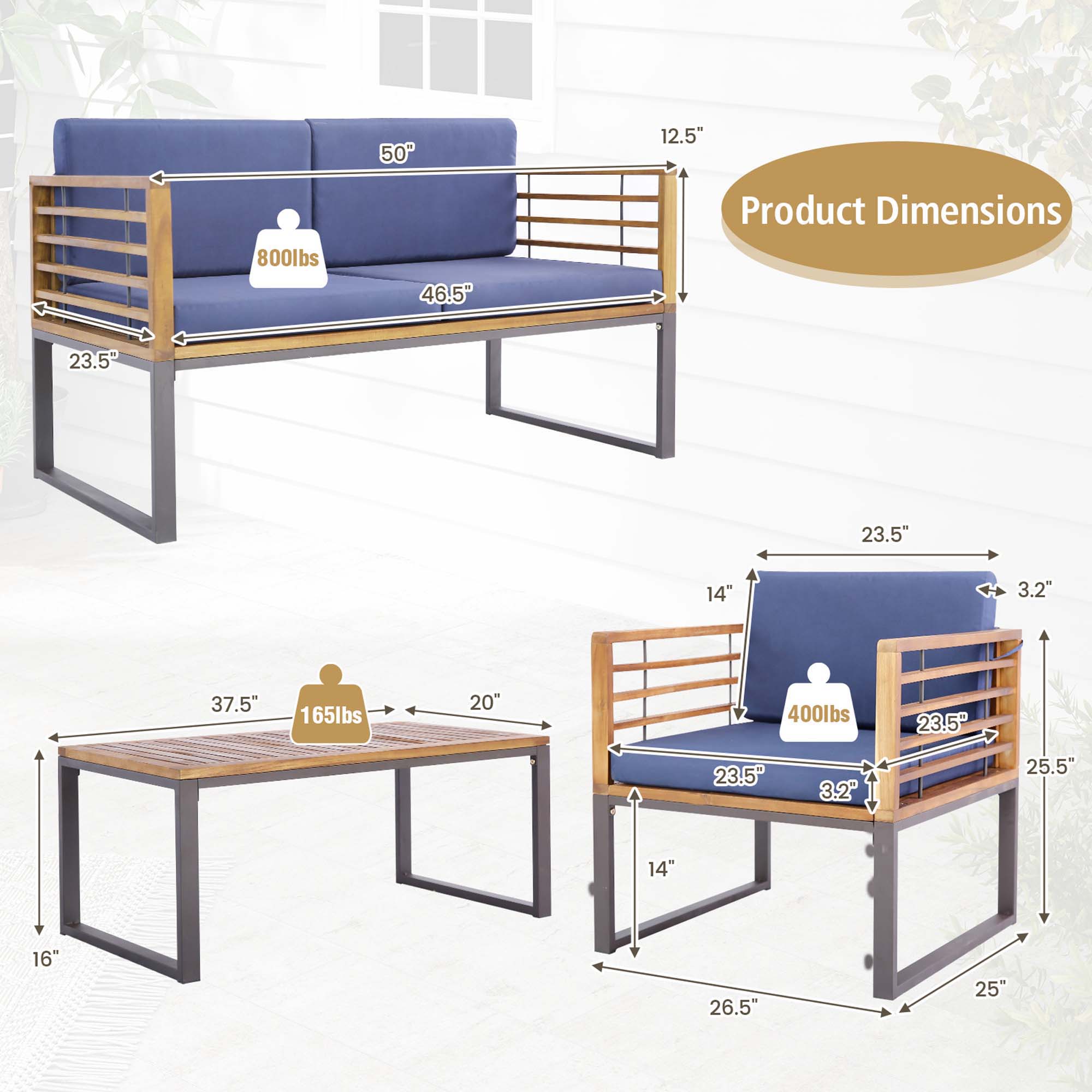 Costway HW71003NY+ Patio-Conversation-Sets - View #2