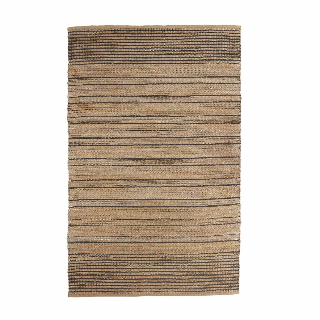 HomeRoots 4000395169 8 x 10 (ft) Jute Tan Black Rectangular Indoor Area rug