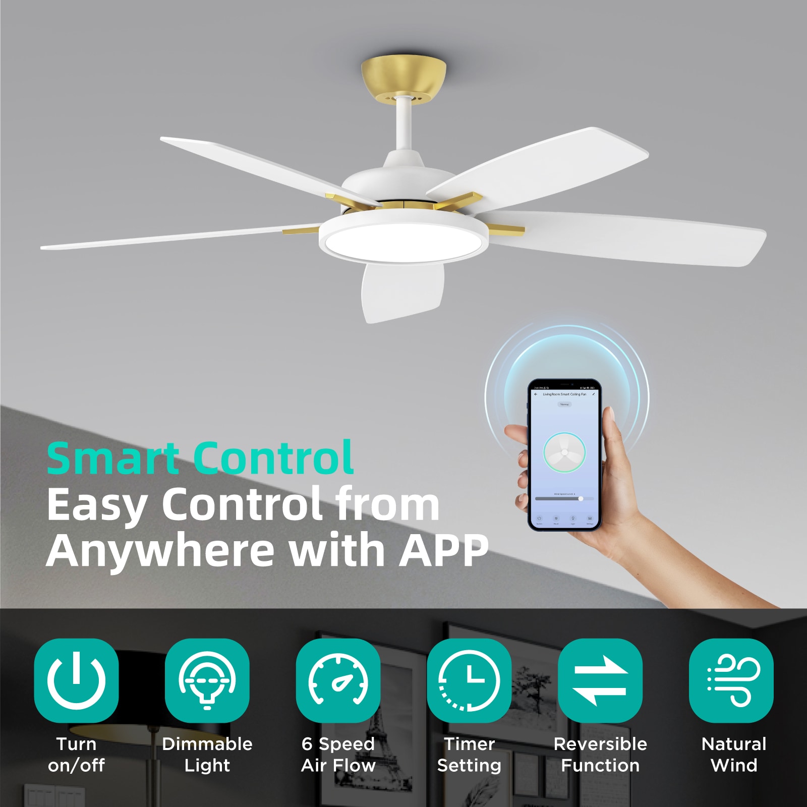TALOYA RV52-WG-5D-T5 Ceiling-Fans - View #4