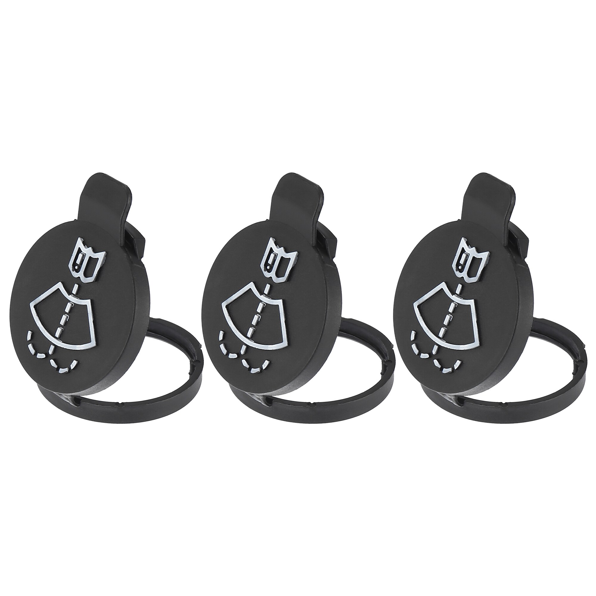 Unique Bargains Windshield Washer Fluid Reservoir Bottle Tank Cap Fit for Buick Enclave for Chevy Equinox Pack of 3 Black