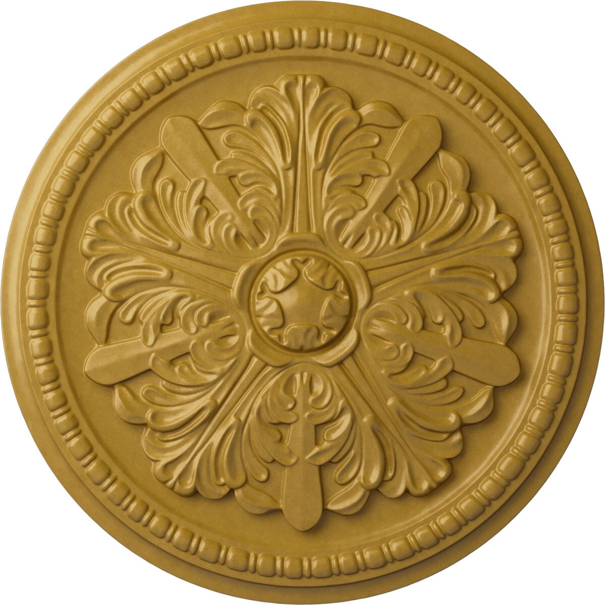Ekena Millwork CM16SWIGS Swindon 16.875-in W x 16.875-in L Painted Iridescent Gold Polyurethane Whole Ceiling Medallion