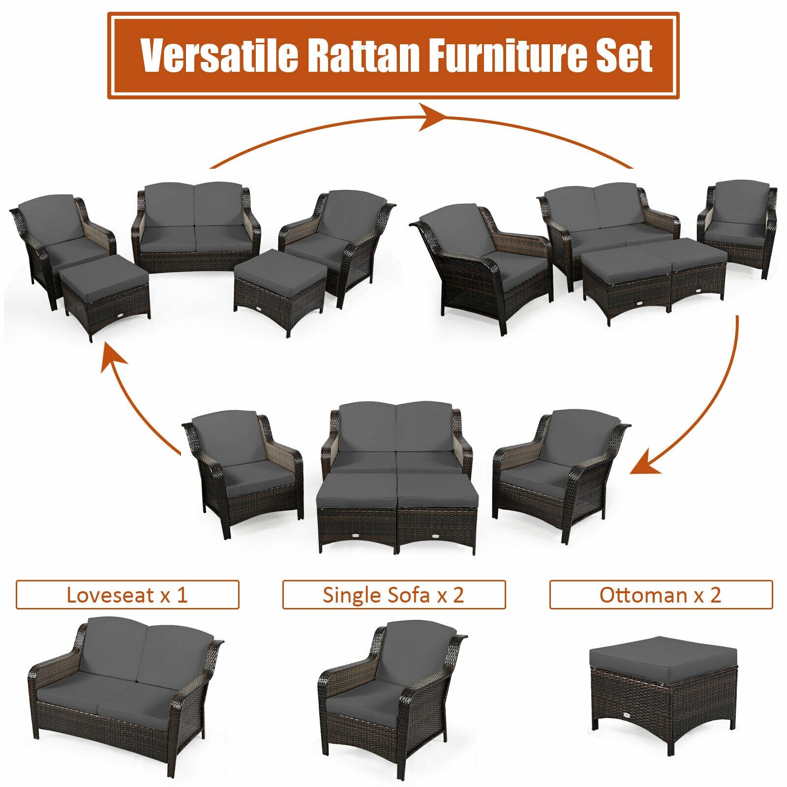 Slickblue D-CO-+RGA20776WH Patio-Conversation-Sets - View #7