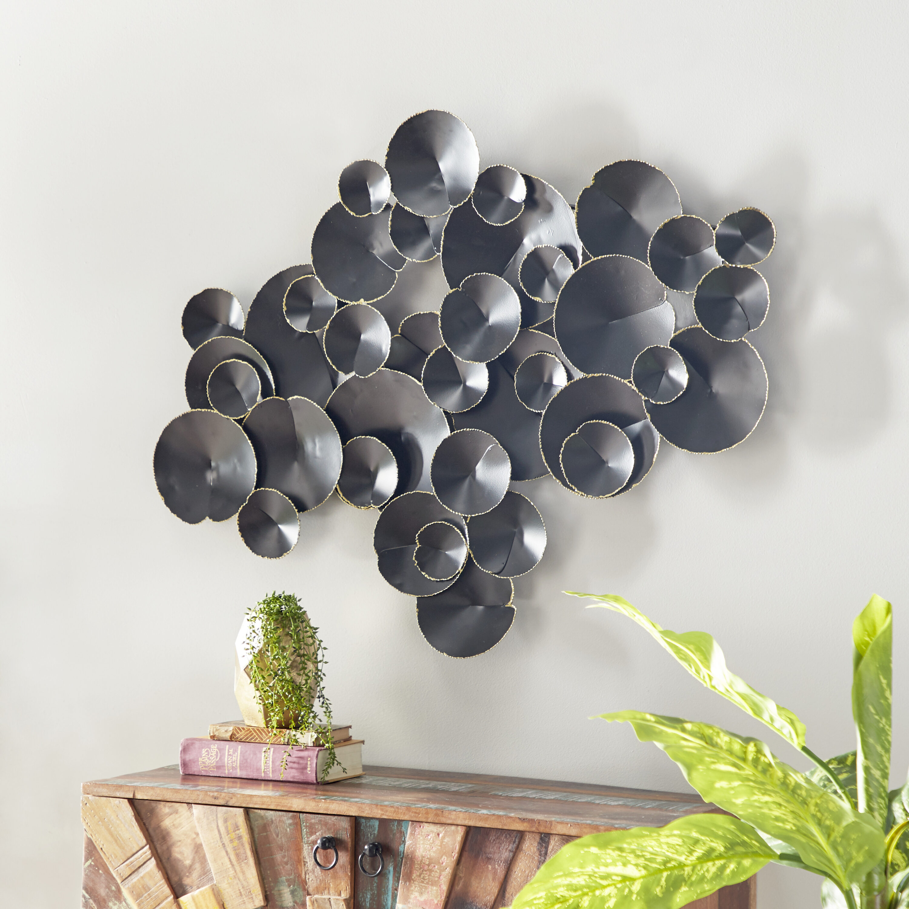 Grayson Lane 94945 45-in W x 35-in H Metal Plate with Uneven Edges Abstract Wall Sculpture