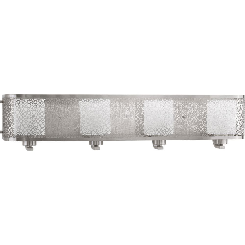 Progress Lighting P2164-09 Mingle 4-Light Brushed Nickel Transitional Vanity Light