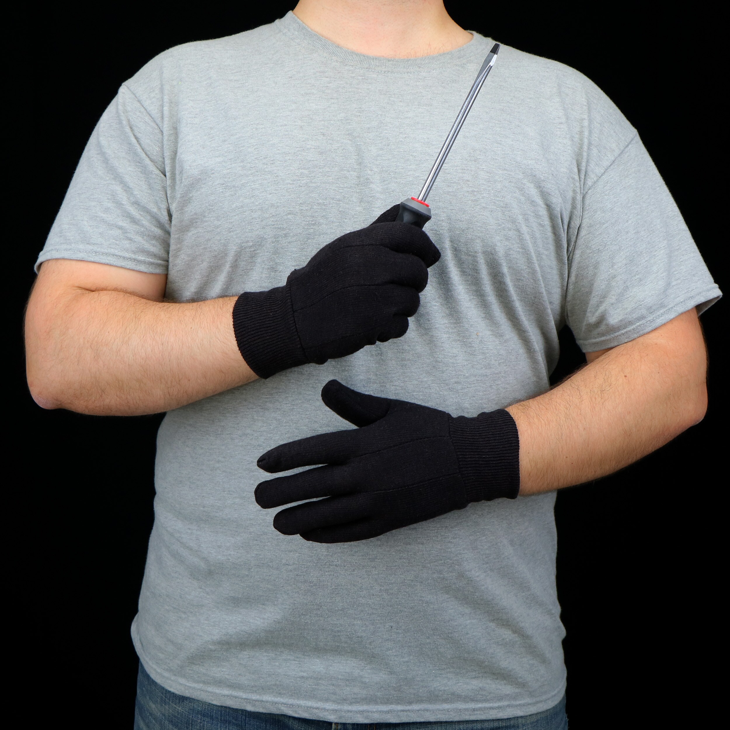 Project Source Large Brown Poly/Cotton Gloves, (3-Pairs) in the Work Gloves  department at