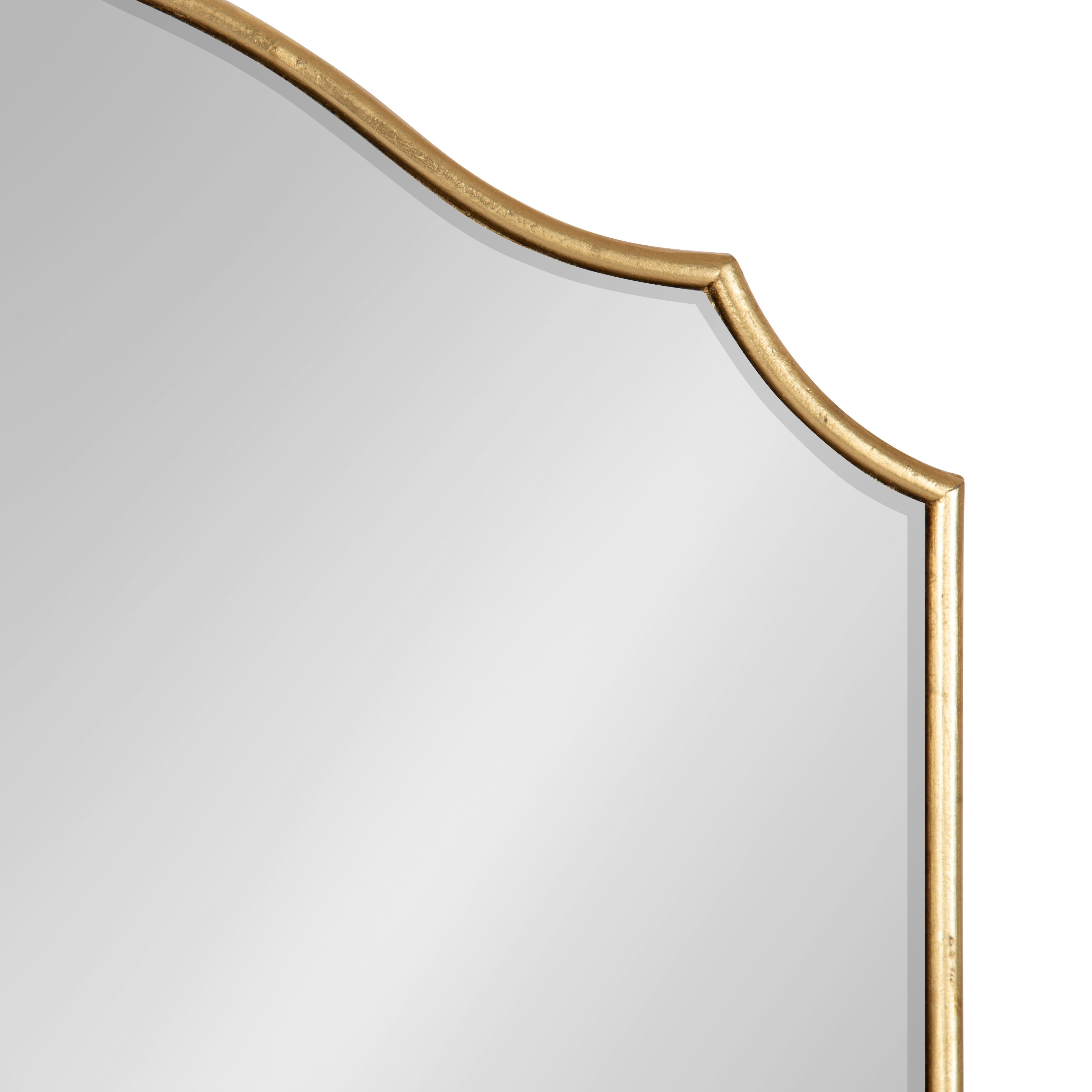 Leanna Scalloped Gold Full-Length Arch Wooden Mirror