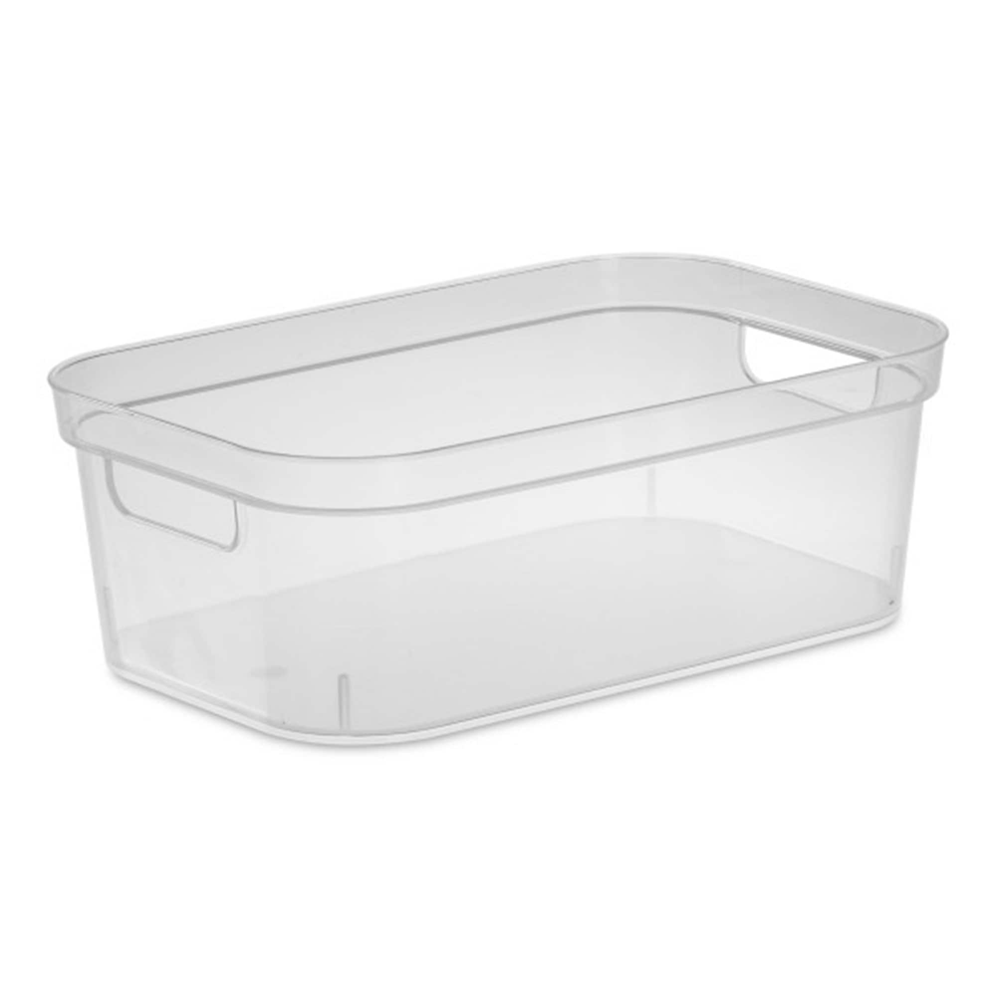 Sterilite 4.25x8x12.25 In Storage Bin w/ Carry Through Handles Clear (24 Pack) #292750