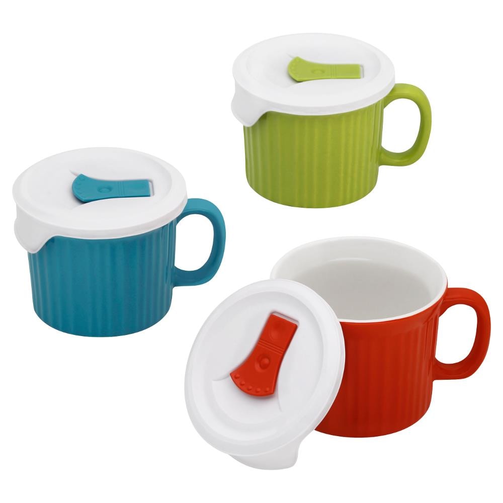  Home-X Microwave Soup Mugs with Lid- Set of 4