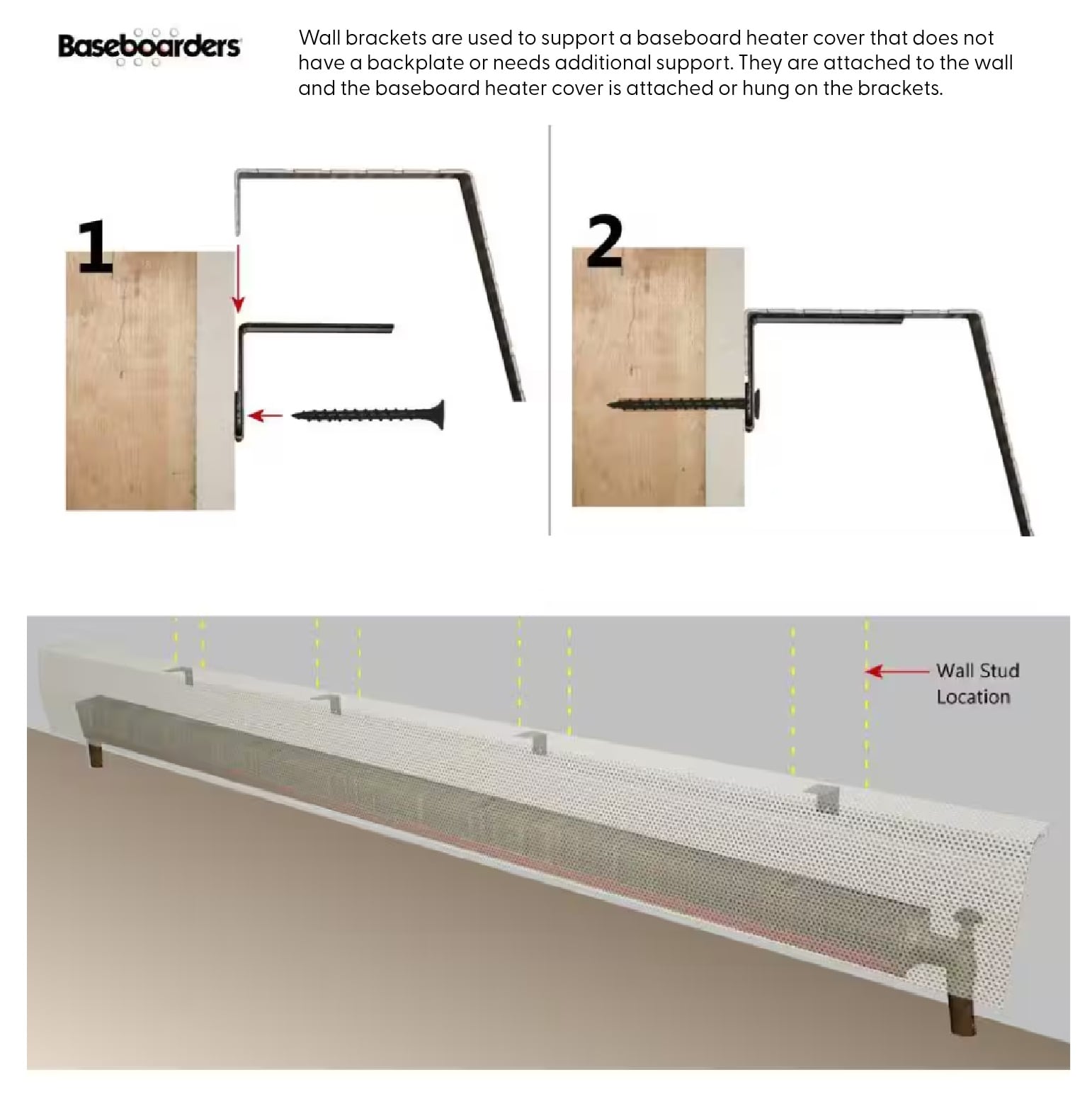 Baseboarders WB001-WHT Baseboard-Heater-Covers - View #2